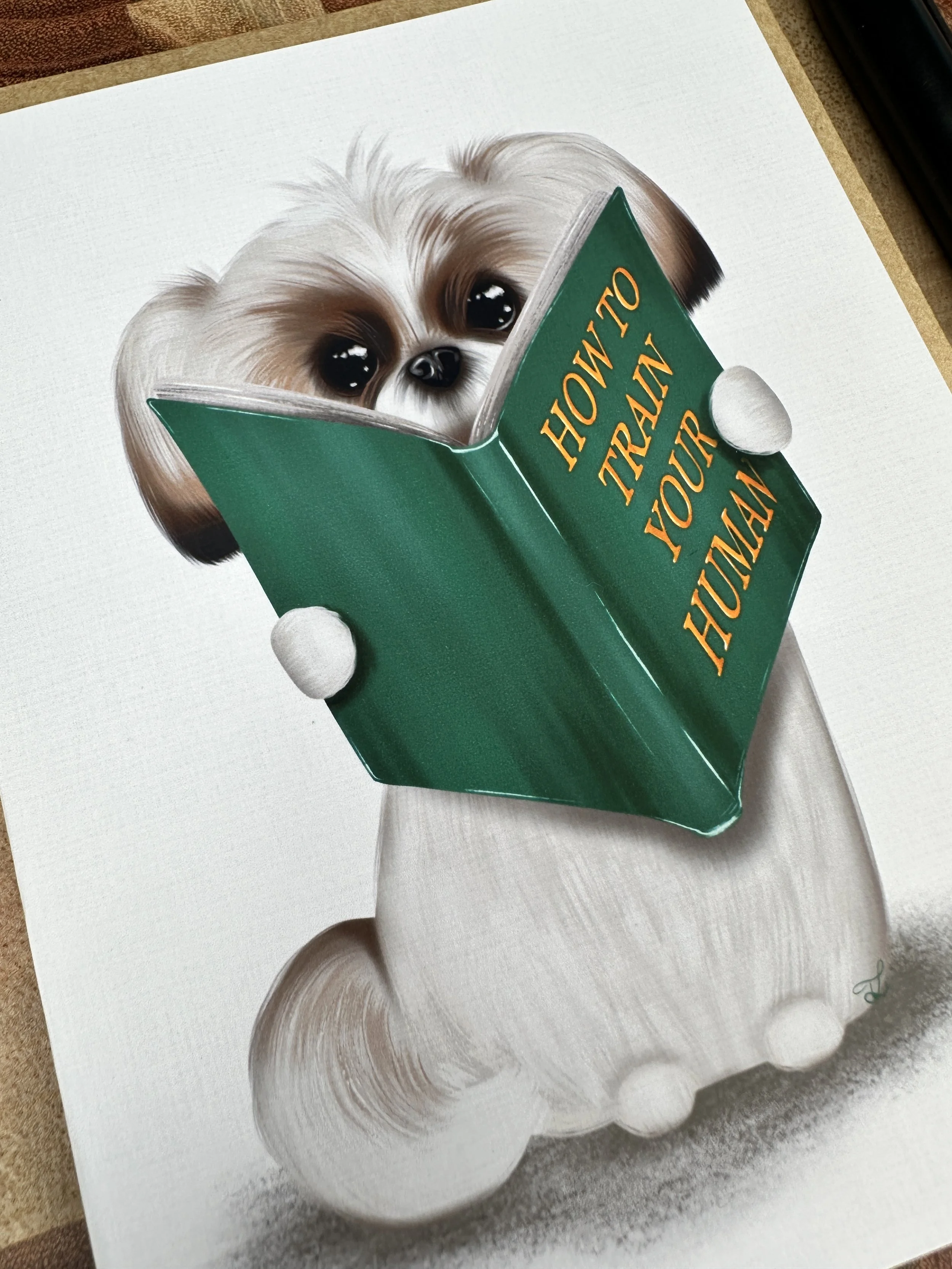 Puppy Research Greeting Card
