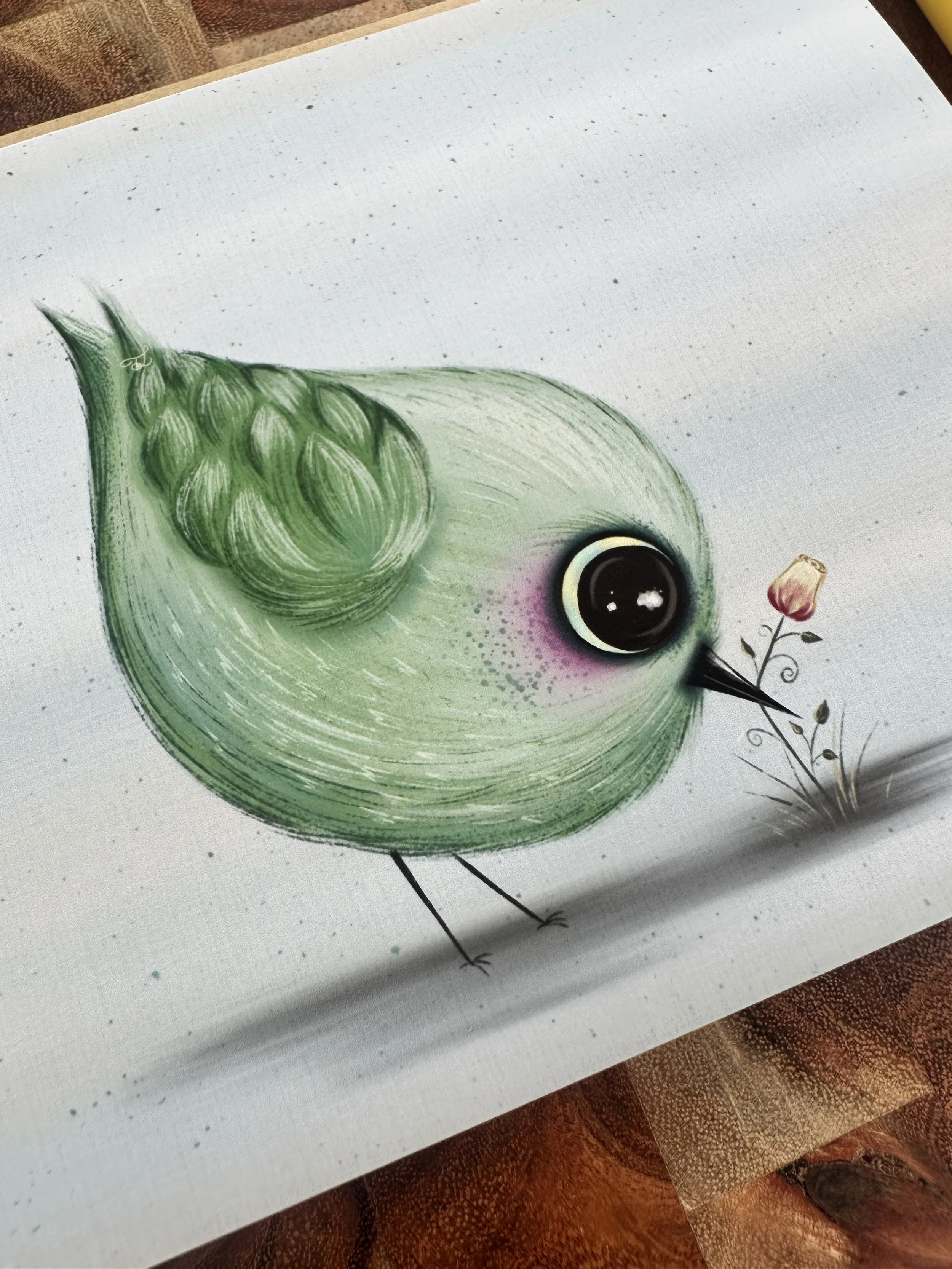 Green Bird Greeting Card