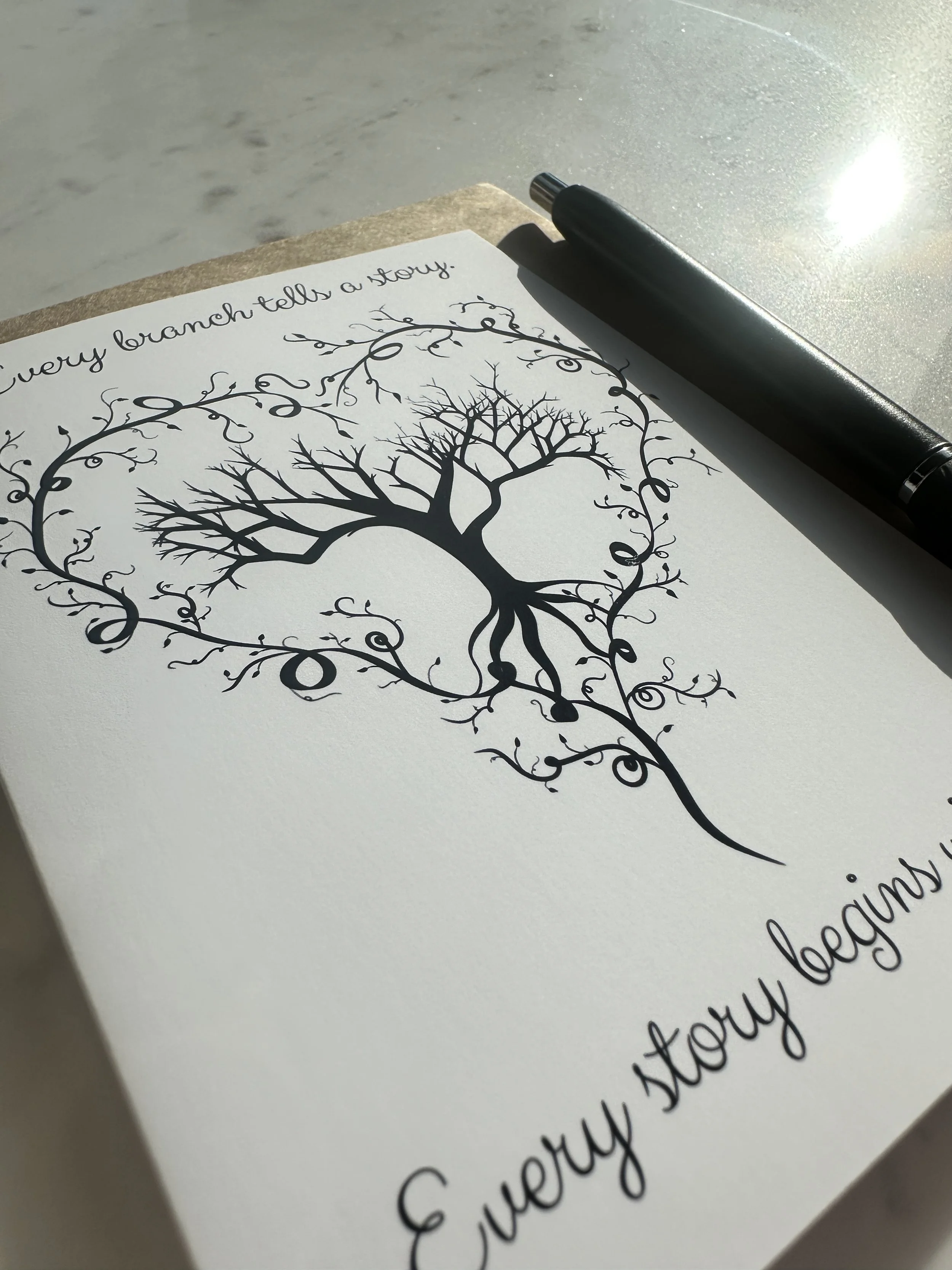 Tree Inside Vine Heart Greeting Card