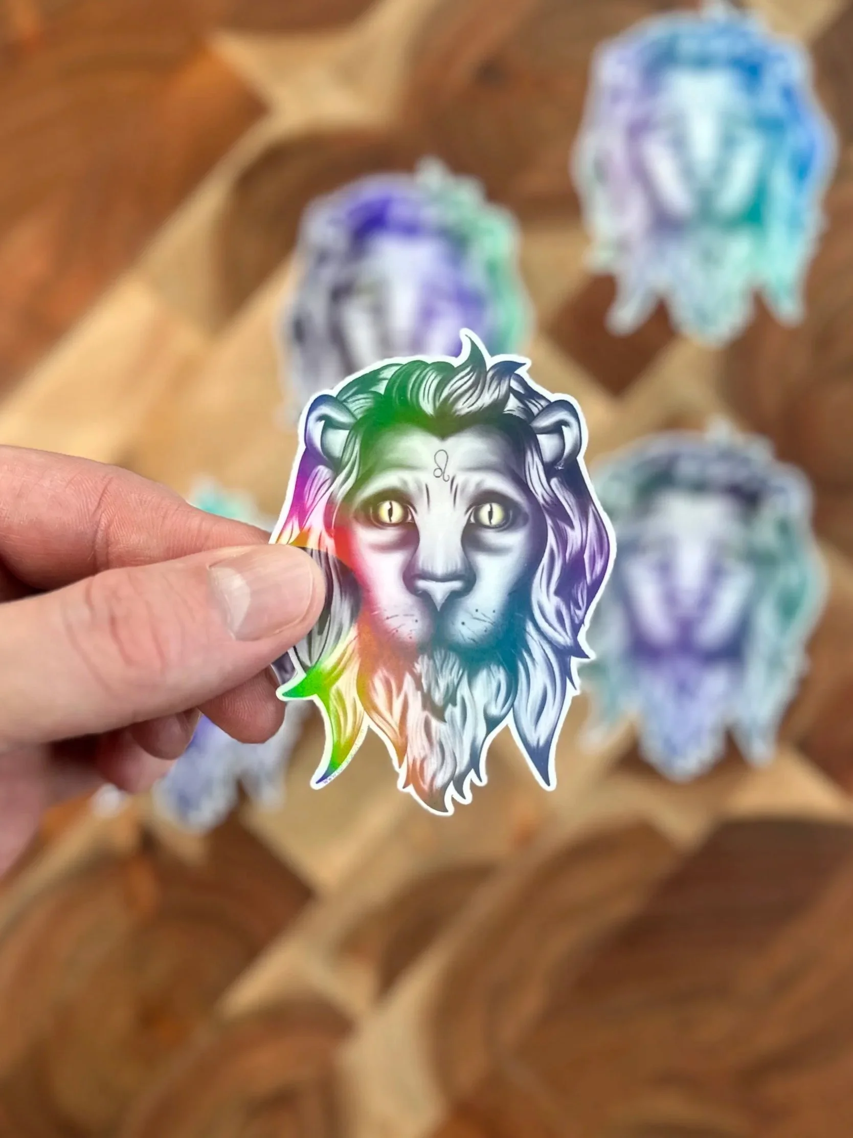 Leo The Lion Holographic Sticker