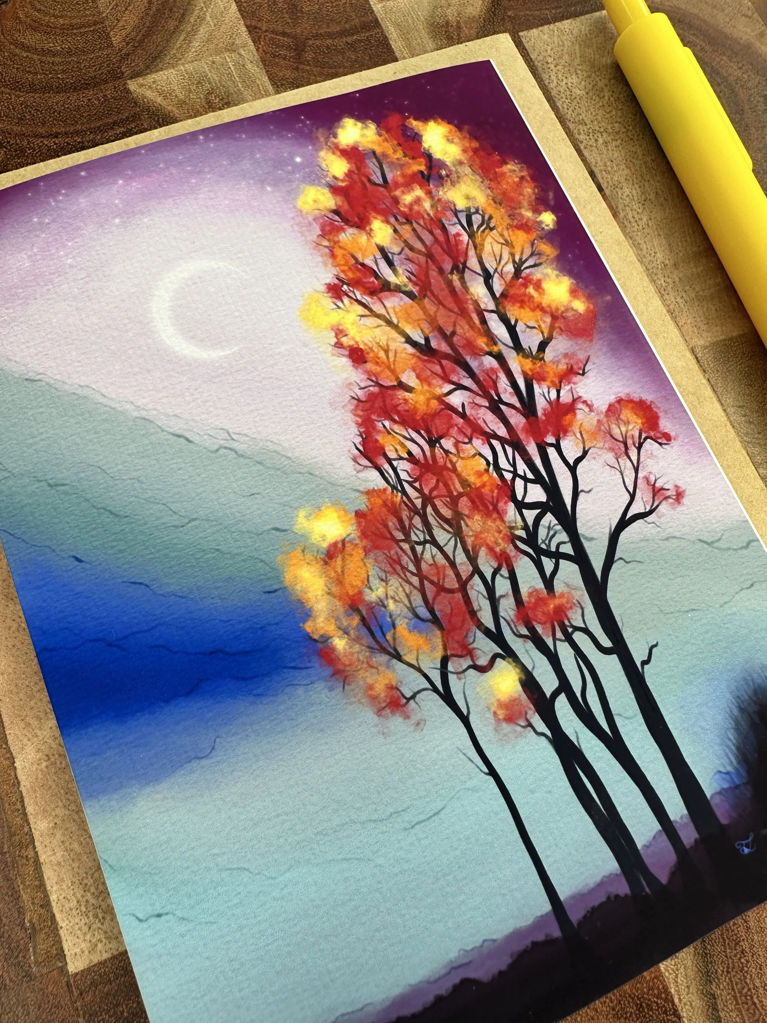 Fall 2026 Landscape Watercolor Greeting Card
