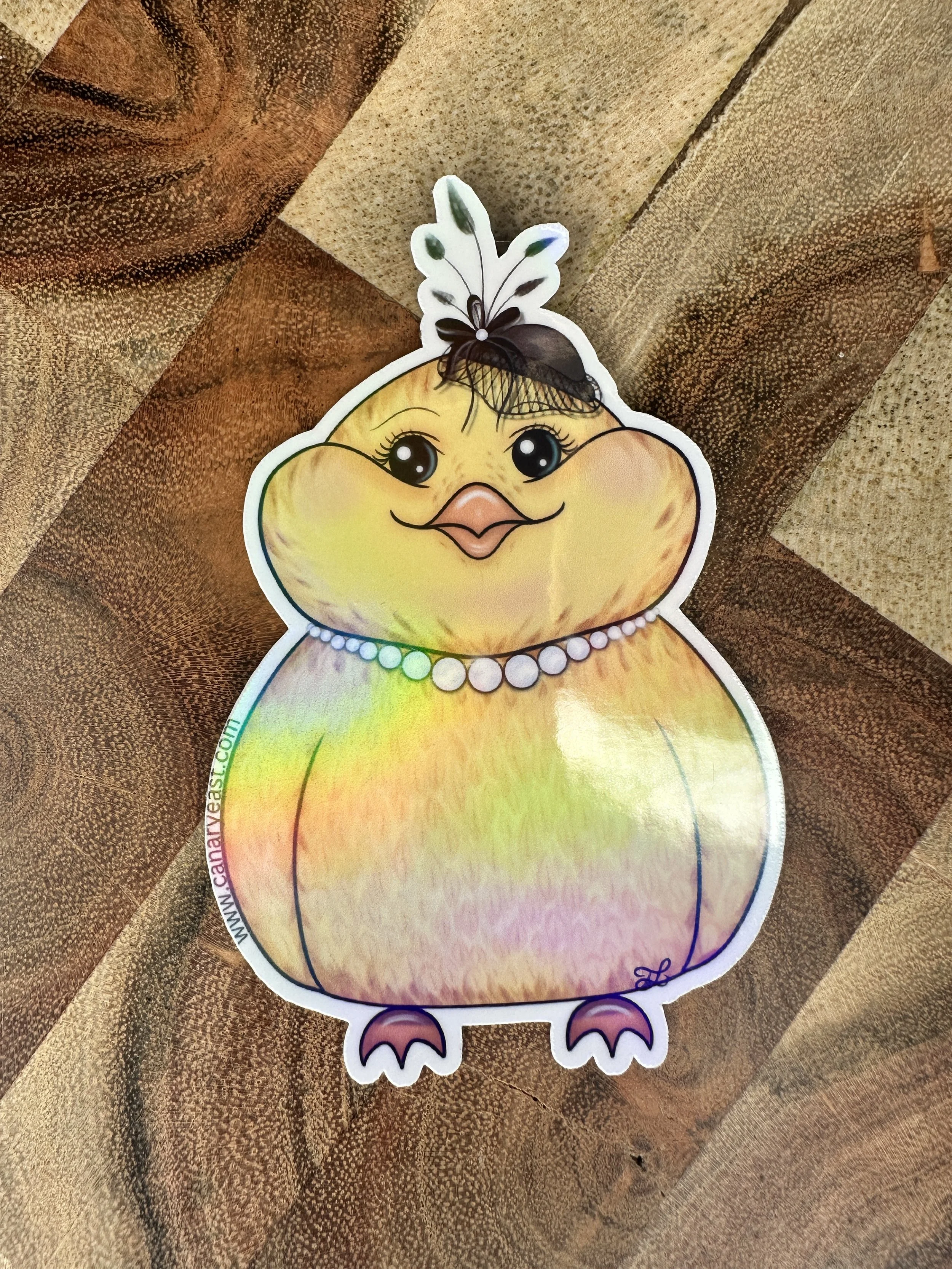 Single Holographic Pearl the Canary Sticker