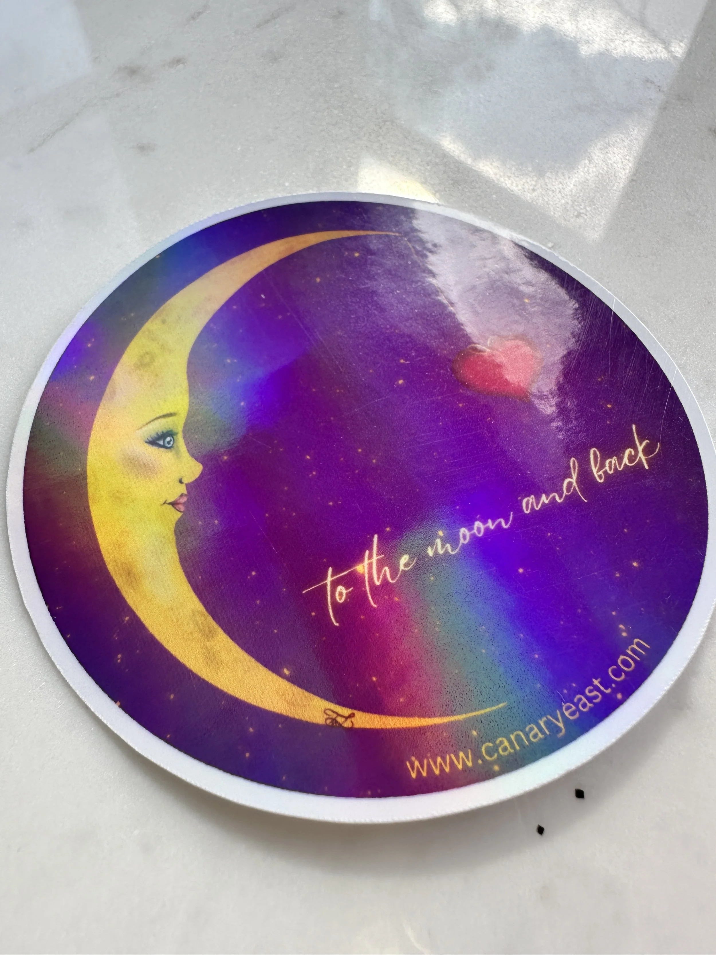 Single Holographic Moon Sticker