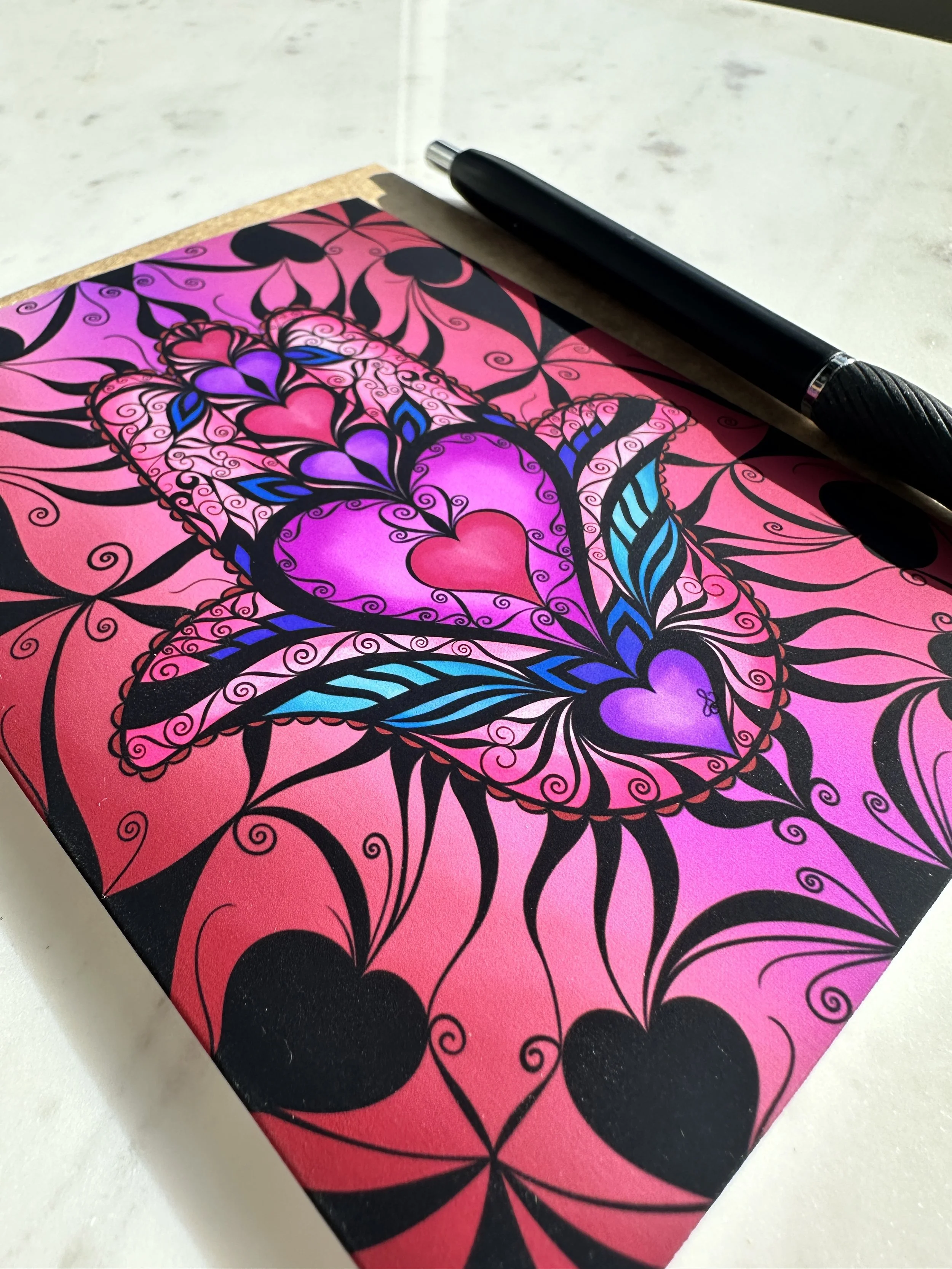 Hamsa Hand with Pink Greeting Card