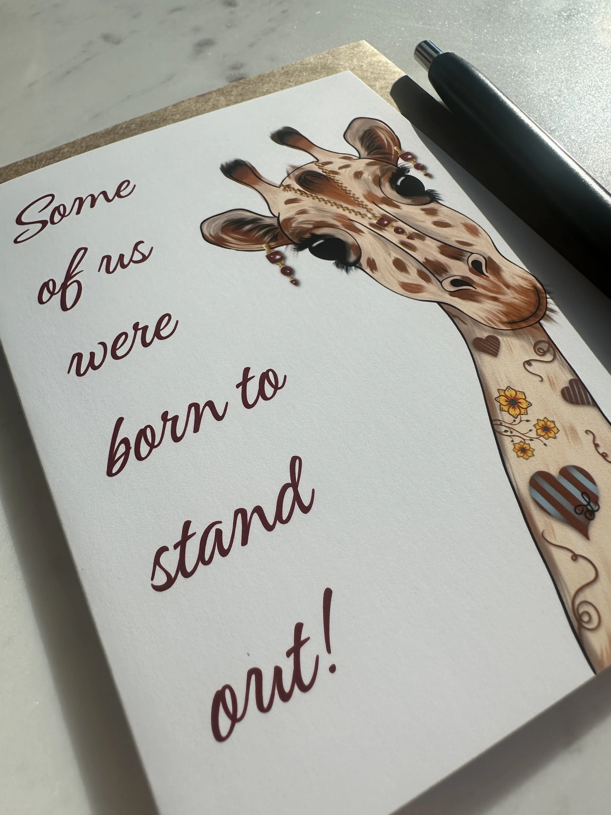 Born To Stand Out Giraffe Greeting Card