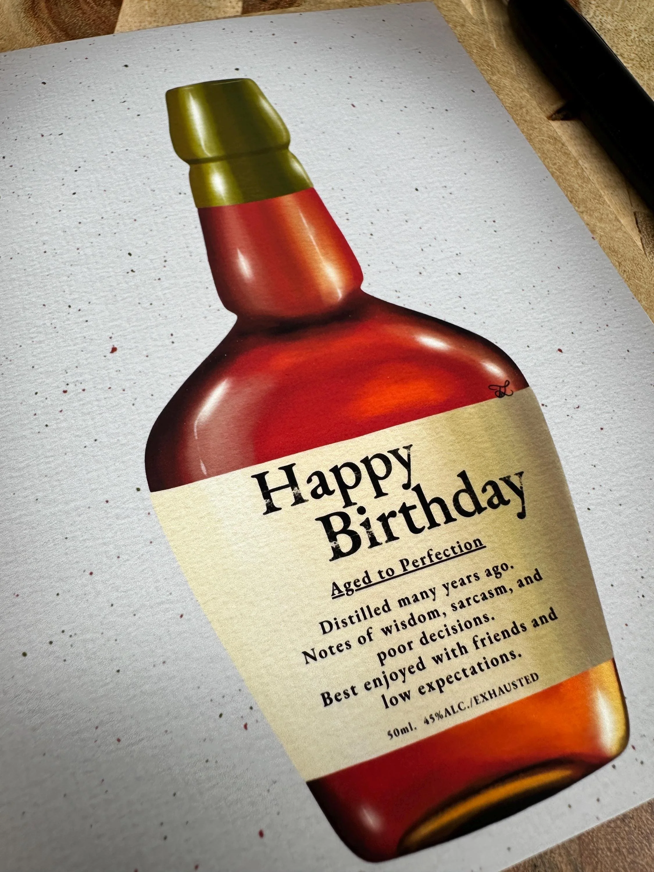Happy Birthday Whiskey Humor Greeting Card