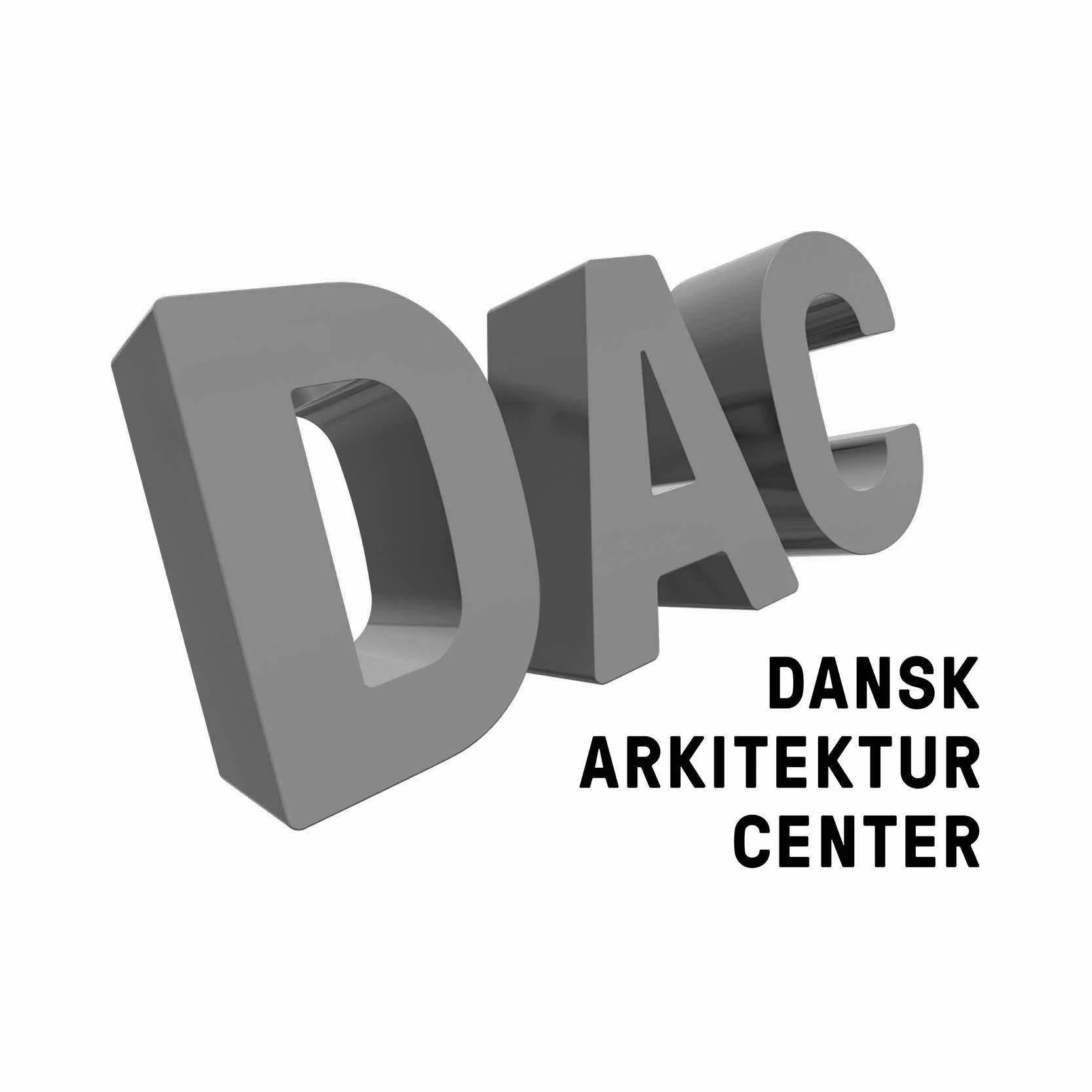 3D letters "DAC" with text "Dansk Arkitektur Center" next to them.