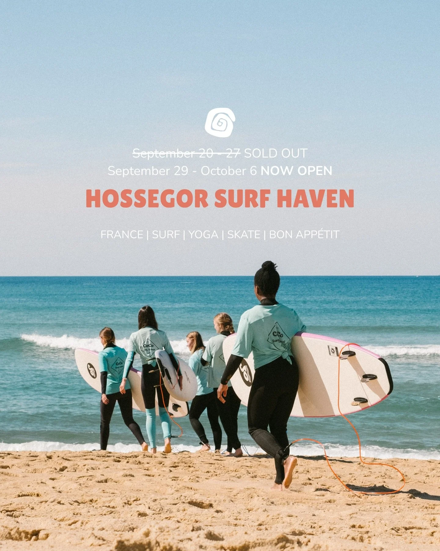 We&rsquo;re so stoked to announce that we&rsquo;ve just opened up a SECOND week of our Hossegor Surf Haven!

Picture turquoise blue water, empty peaks, bike rides to the beach, late summer sunsets that set the sky on fire and sunrises that turn the w