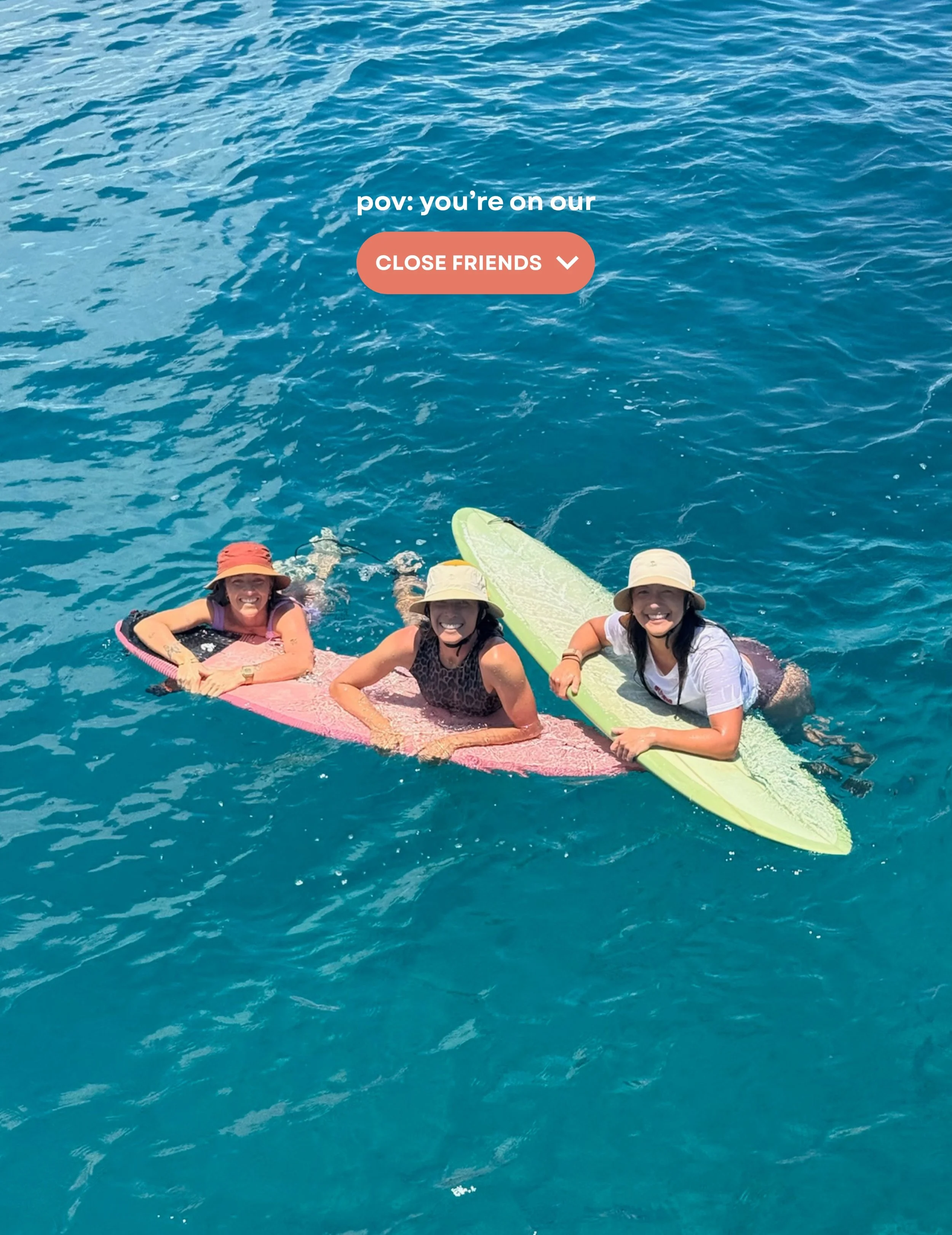 POV: you&rsquo;re on our Close Friends story 💚🌴

A camera roll full of salty hair, post-surf giggles, boat rides, sunset swims, snack breaks, reef chats, and the kind of moments that somehow never make the main feed.

The waves are always amazing, 