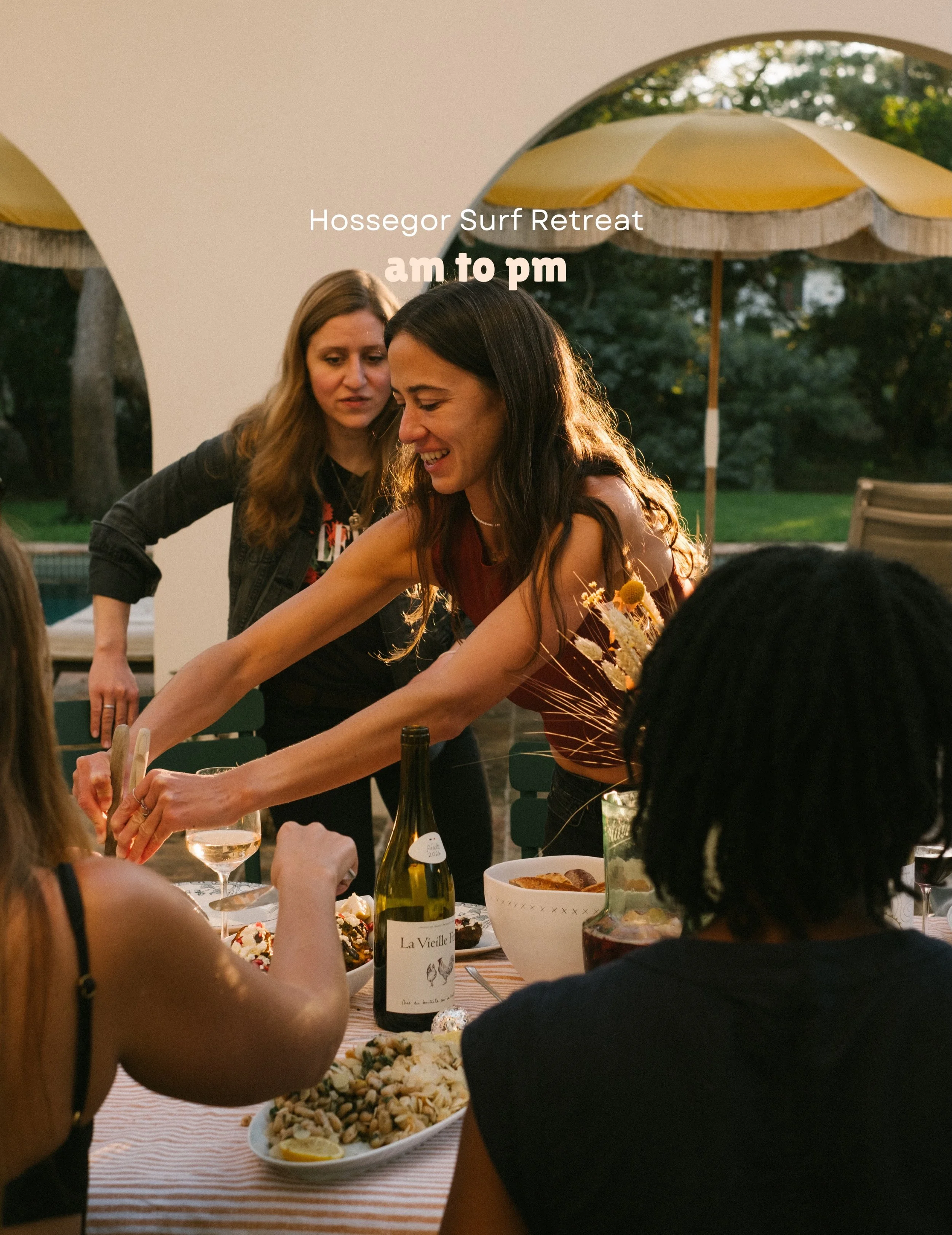 From warm pastries in the morning sun to bike rides for the surf check, long afternoons by the ocean, and the last echoes of laughter as the sky turns gold.

Our days in Hossegor have a way of feeling both beautifully simple and unforgettable. They&r