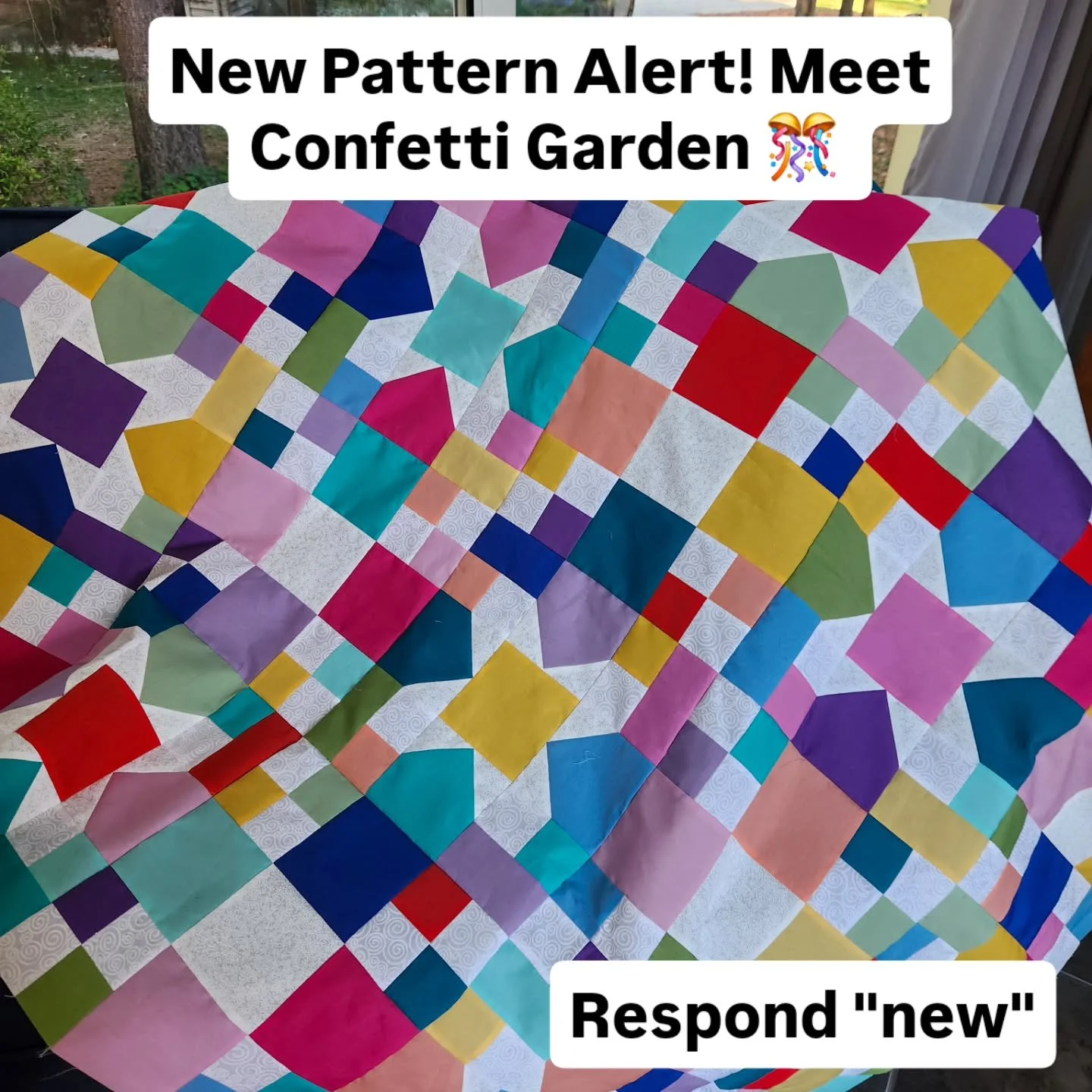 🌸✨ Pattern Release Alert! ✨🌸

I&rsquo;m so excited to finally share my newest quilt pattern &mdash; Confetti Garden! 🎉

This happy, beginner-friendly quilt finishes at 56&quot; x 56&quot; and is perfect for fat quarters or your favorite scraps. Th
