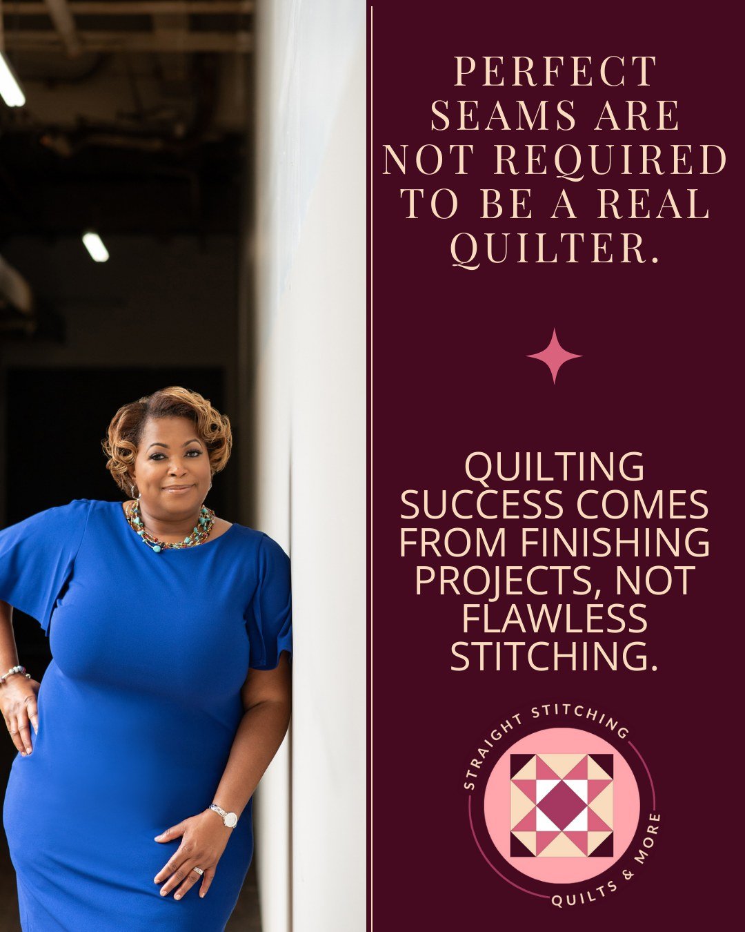 Straight talk: your quilt doesn&rsquo;t need perfect seams&mdash;it needs you to finish it. #straightstitchingquilts #beginnerquilter #quilting #quiltpatterndesigner
