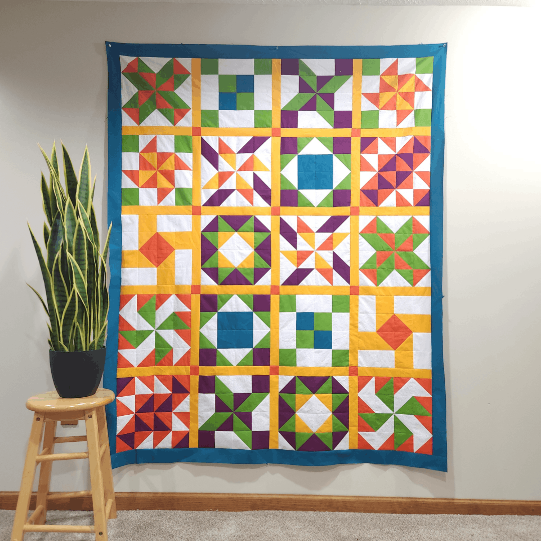 Sew Sampler Quilt – 60" x 70" | One of a Kind Pink Block Sampler