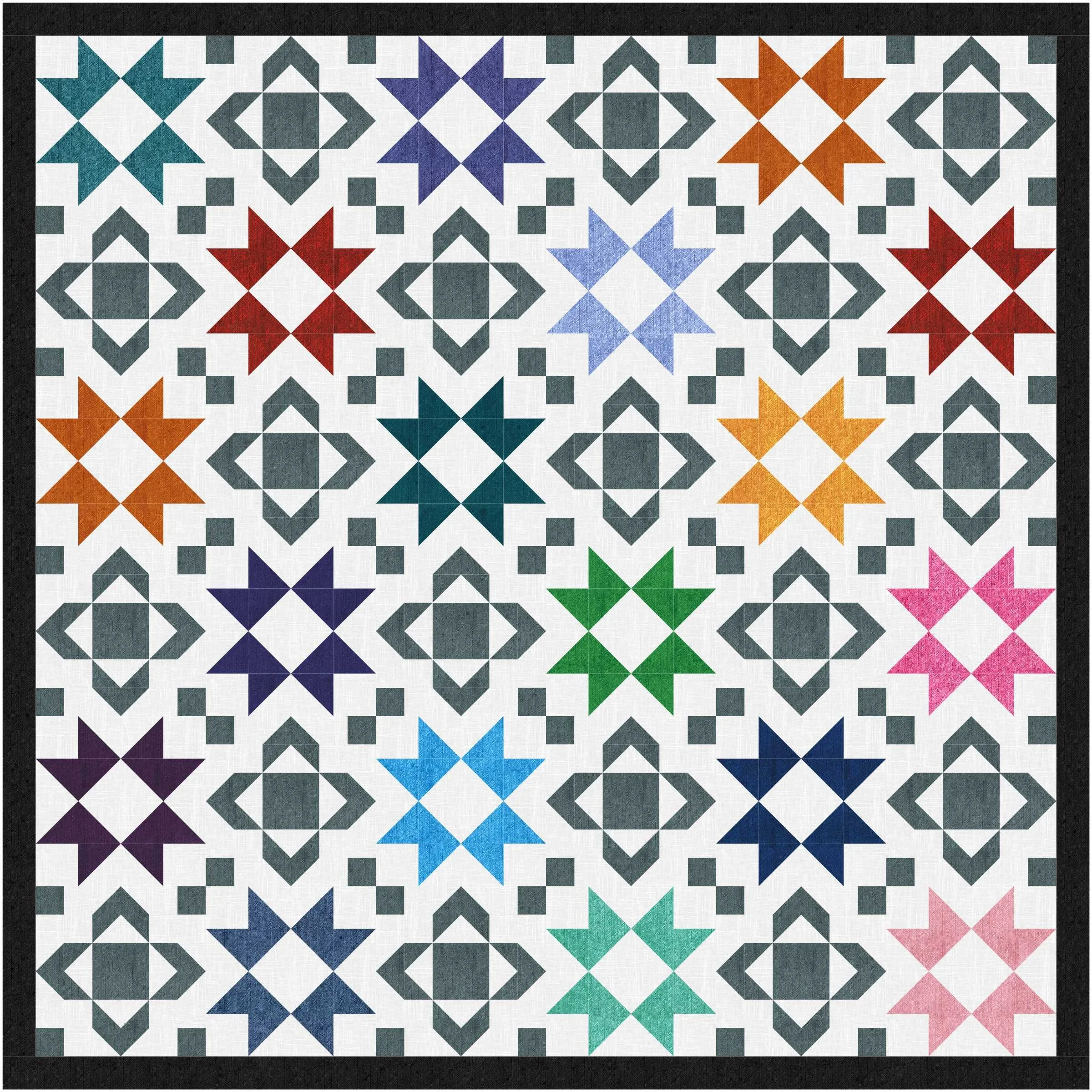 Starstruck | Modern Star Quilt Pattern | Confident Beginner | Straight Stitching