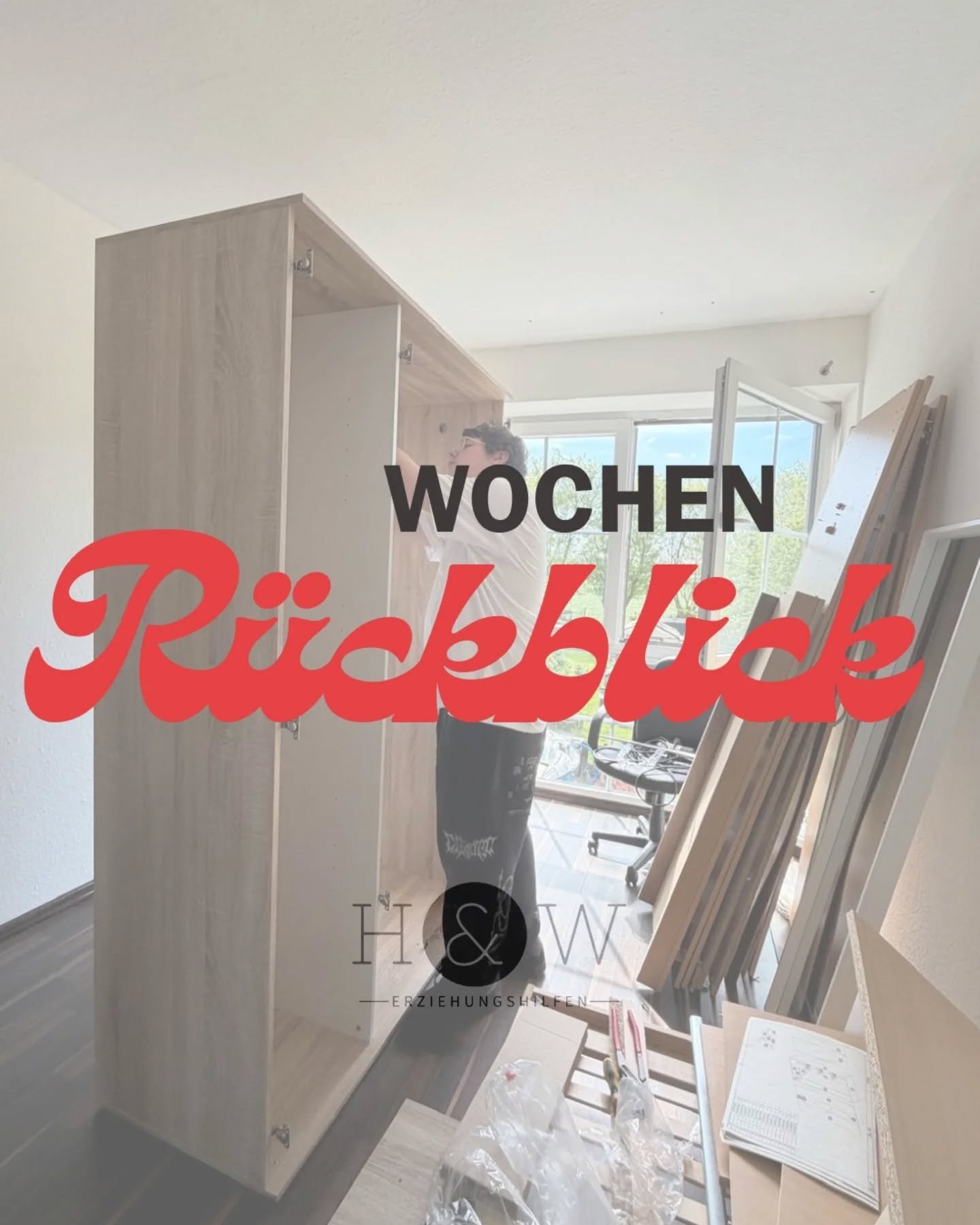 WOCHENR&Uuml;CKBLICK

DI: Die ersten Schritte f&uuml;r einen Neuanfang &ndash; es entsteht langsam ein Ort zum Ankommen 
MI: Einzug begleiten &ndash; gemeinsam Struktur schaffen und Sicherheit geben 
DO: Zusammen unterwegs sein, Dinge besorgen, Allta