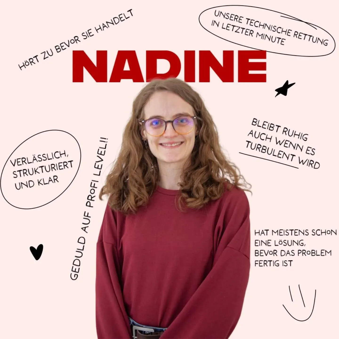 Heute stellen wir euch Nadine vor. 🫶

Nadine ist Erziehungswissenschaftlerin bei H&amp;W Erziehungshilfen.
Mit ihrer ruhigen, aufmerksamen Art hat sie Menschen ganzheitlich im Blick und merkt oft fr&uuml;h, wenn jemand Unterst&uuml;tzung braucht. ✨
