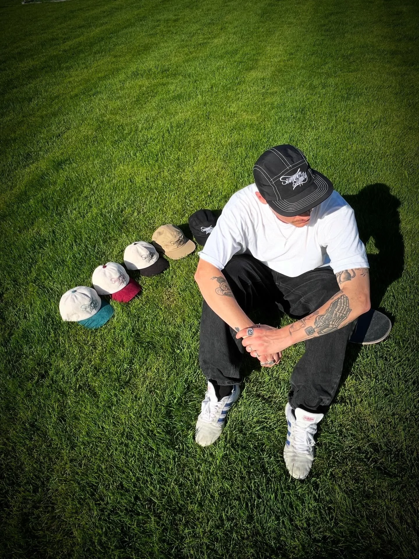 With the heat comes summer &mdash; and that means Summer Supply&rsquo;s dropping fresh caps.

Keep your head cool under the sun with two solid styles.

5-panels in cotton or nylon.
Nylon comes in black or black with white stitch &mdash; quick-drying 