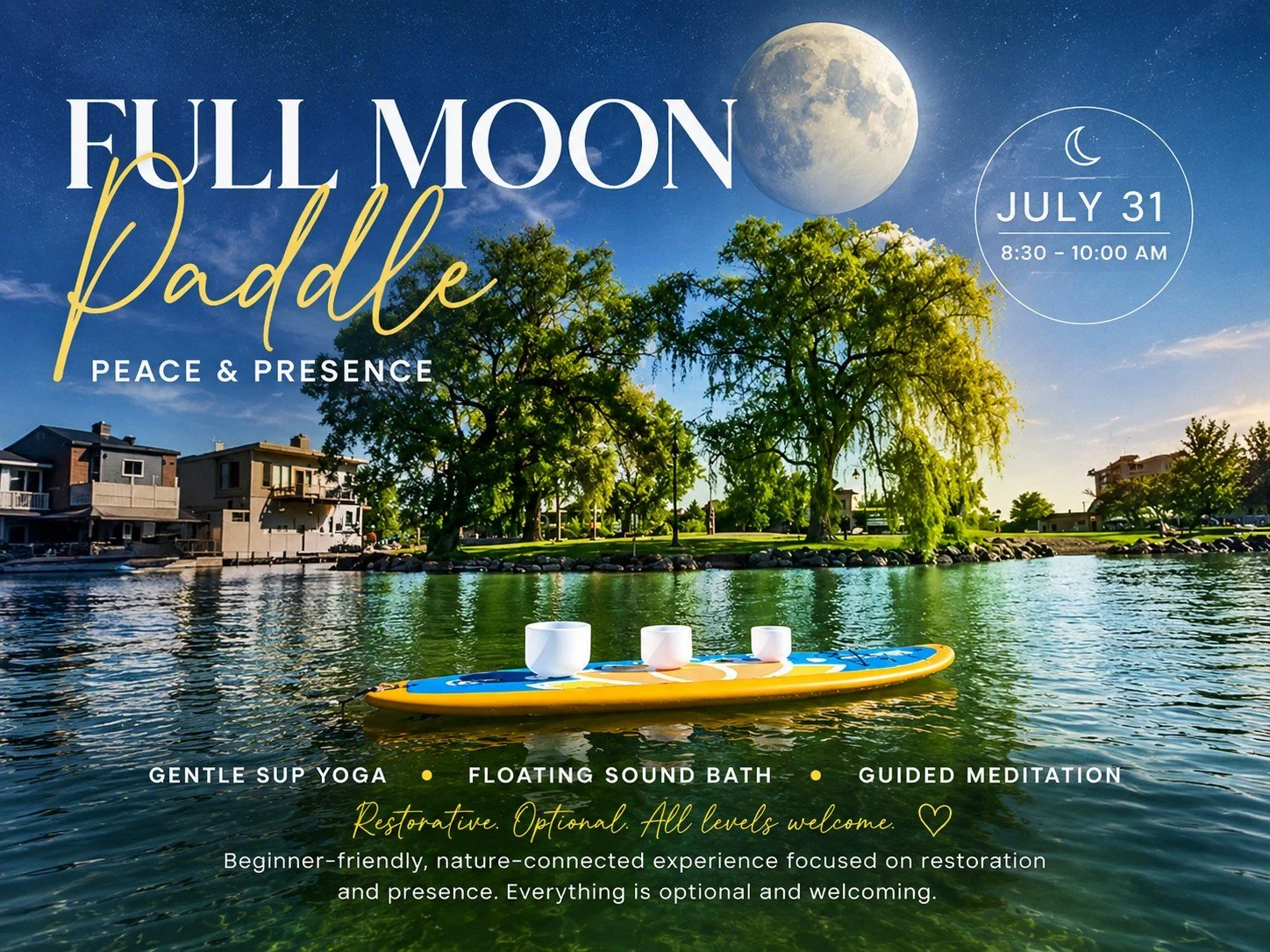 Full Moon Paddle, Peace &amp; Presence: Immersive floating sound bath