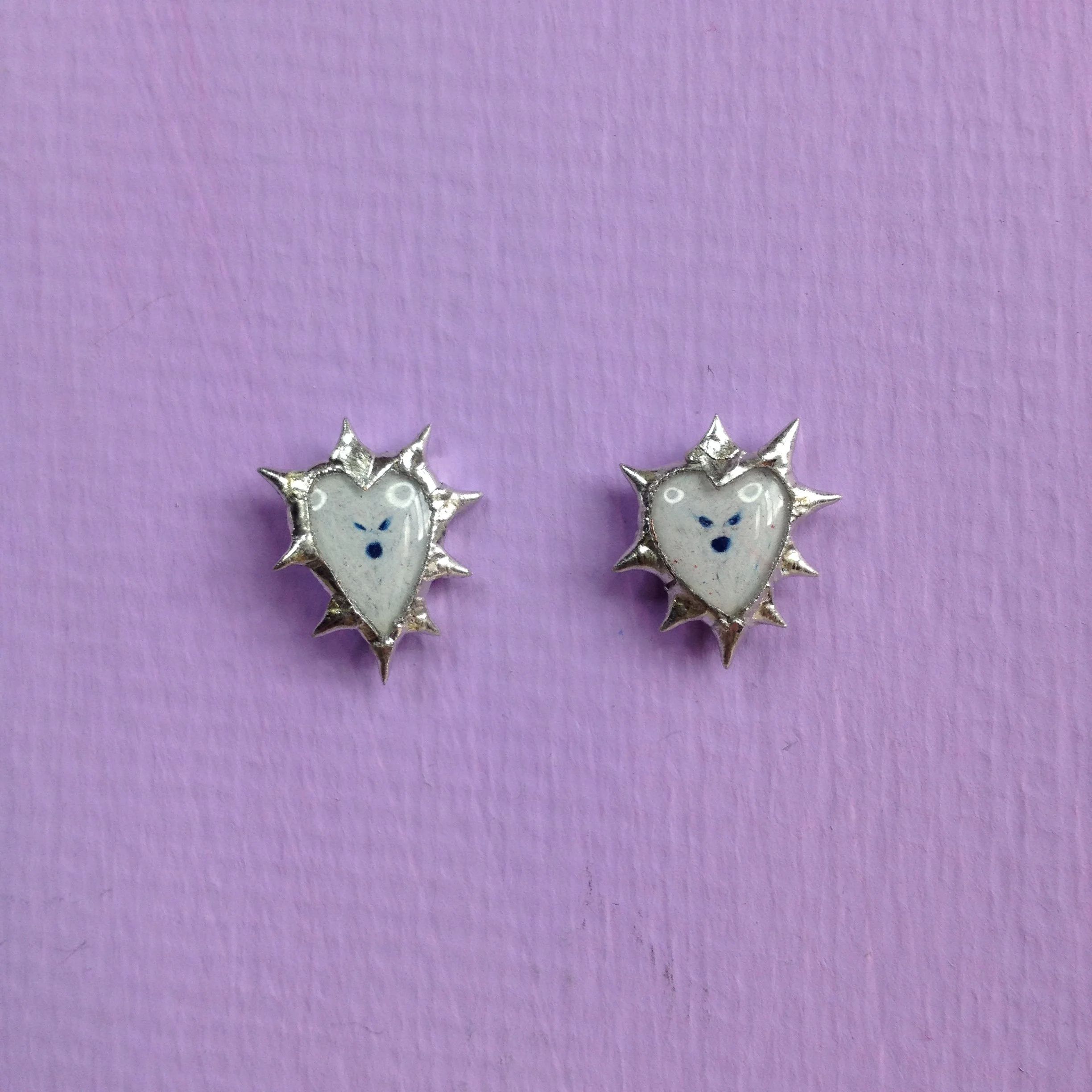 Spiky heart earrings