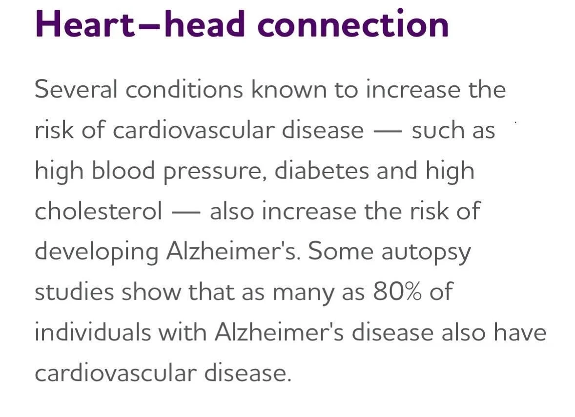 An interesting read by the @alzassociation 
Read more about it here: https://www.alz.org/alzheimers-dementia/research_progress/prevention

Our heart health and our head health are connected! Preventing poor heart and brain heath starts with #FromHear