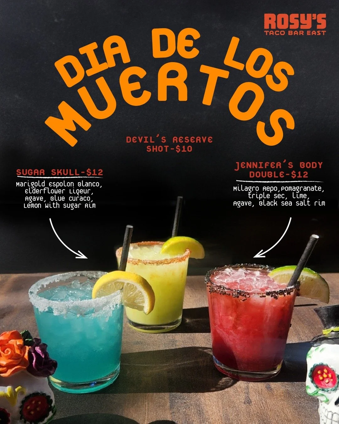 Our D&iacute;a de los Muertos Celebration Starts NOW! 🕯️🍹
Join as we open our doors for a very special D&iacute;a de los Muertos Celebration of Life this weekend! Starting today through Sunday, we honor and remember those who have passed by sharing