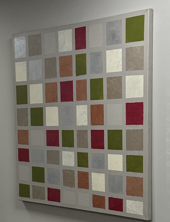 The Garden of Life (2025) Acrylic on canvas
40 x 40
Acrylic on canvas 
$2000

This meditation evokes the richness of the earth through green, red, orange, and white, calling to mind root vegetables, fertile soil, and the quiet power of what grows ben