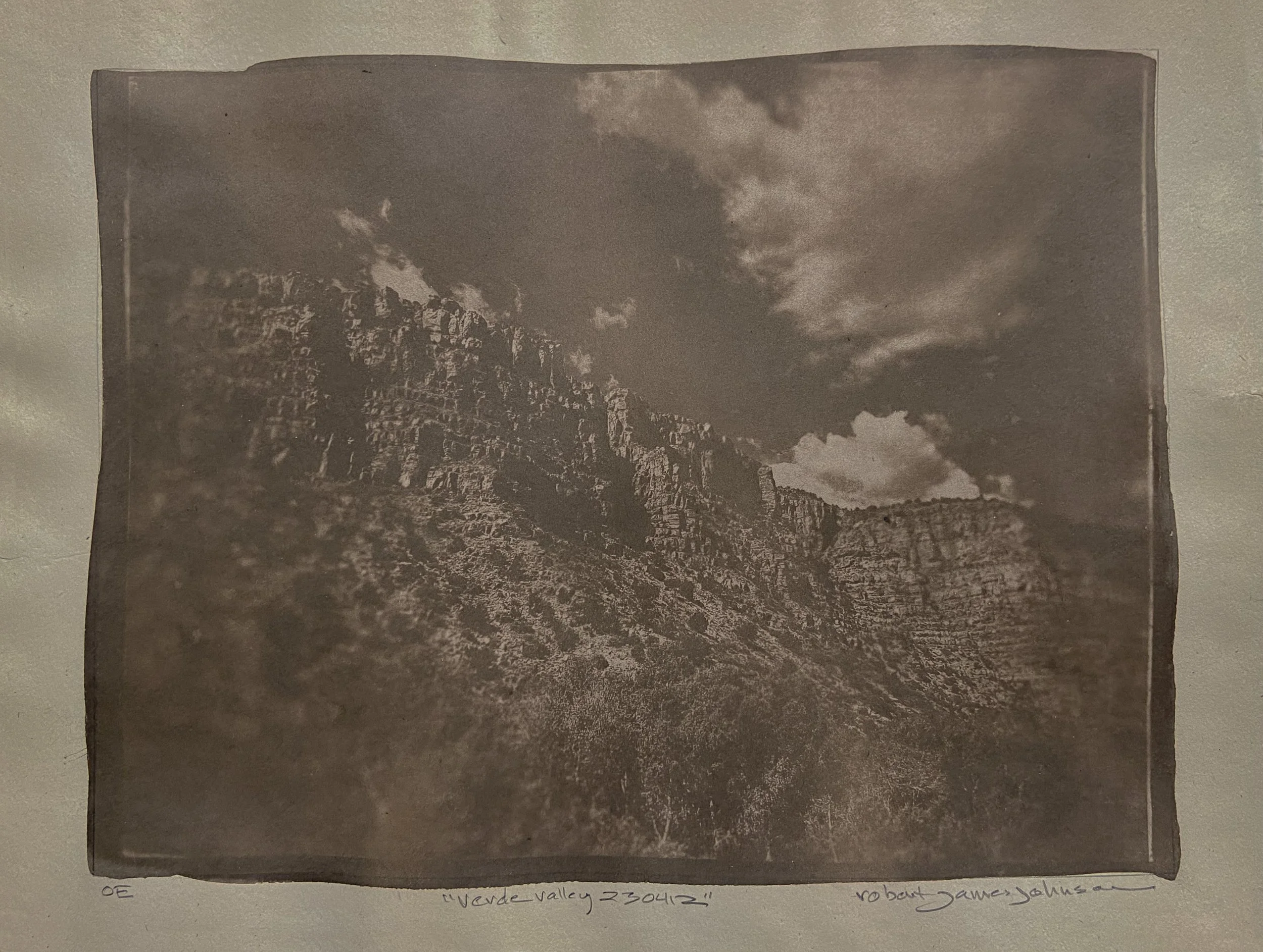 "Verde Valley - 230412" - 8.5X11" Image on 10x13" French Speckletone - Open Edition Variable