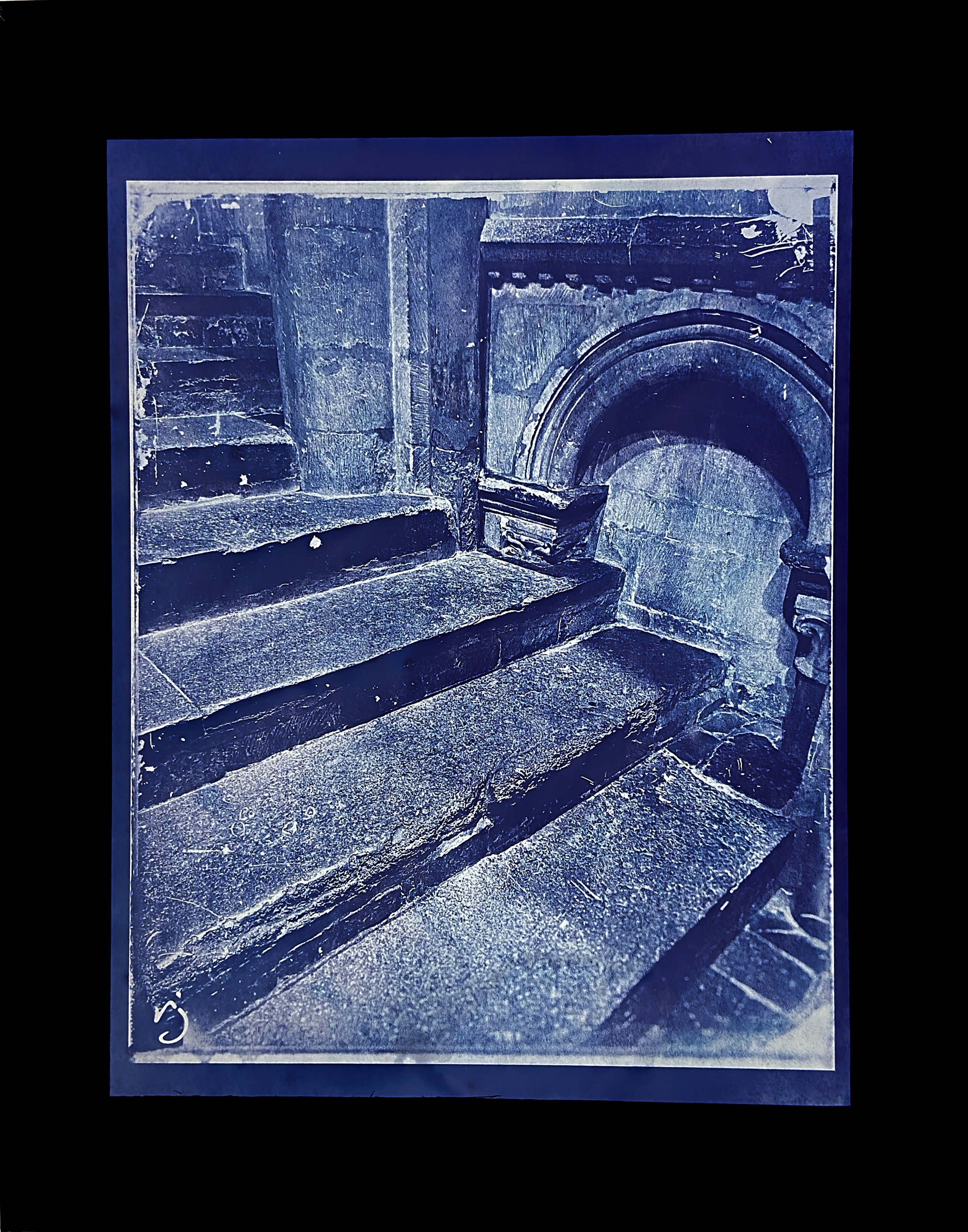 260510 Eight Steps at Canterbury (G1) - 8.5X11" Image on 11x14" Glass, Framed