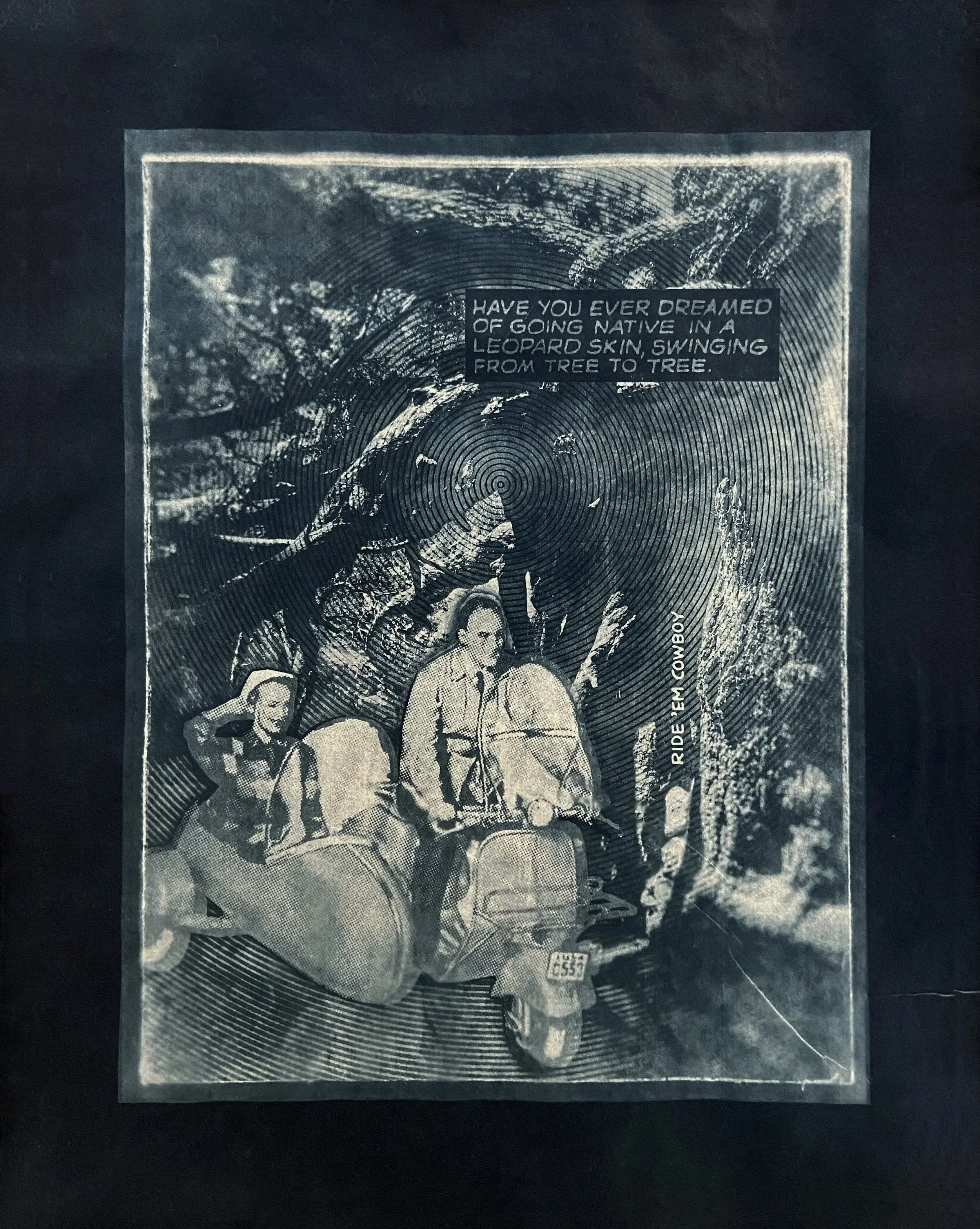 "260728 Tent Rock Scoot" - 8.5X11" Image on 11x13.8" Teabag Tissue - Open Edition Variable - Coffee and Yerba Mate Toned