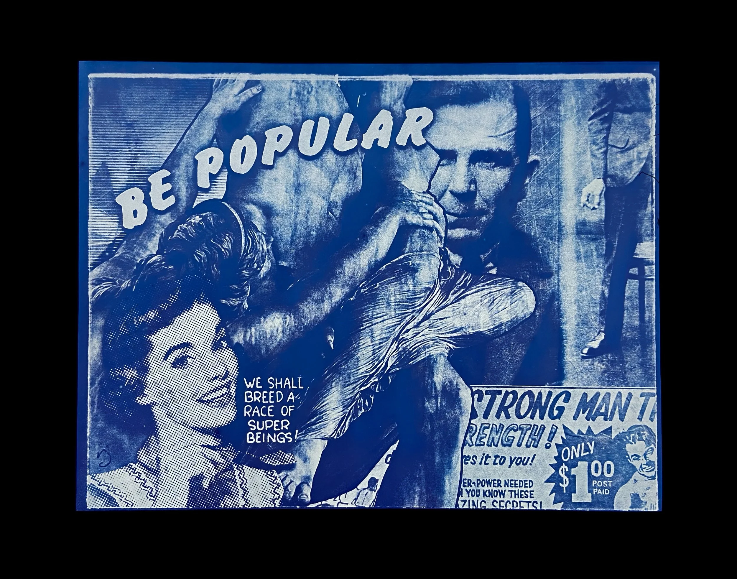 260507 Popular Man - Cyanotype on Glass