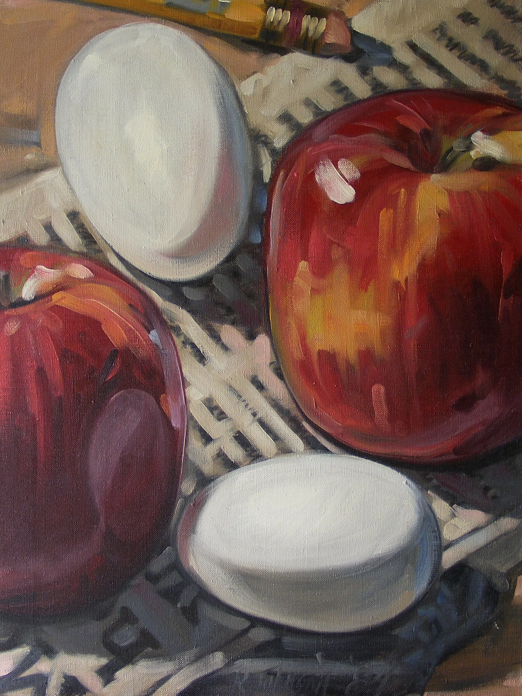 Two Apples Two Eggs on Paper 841229