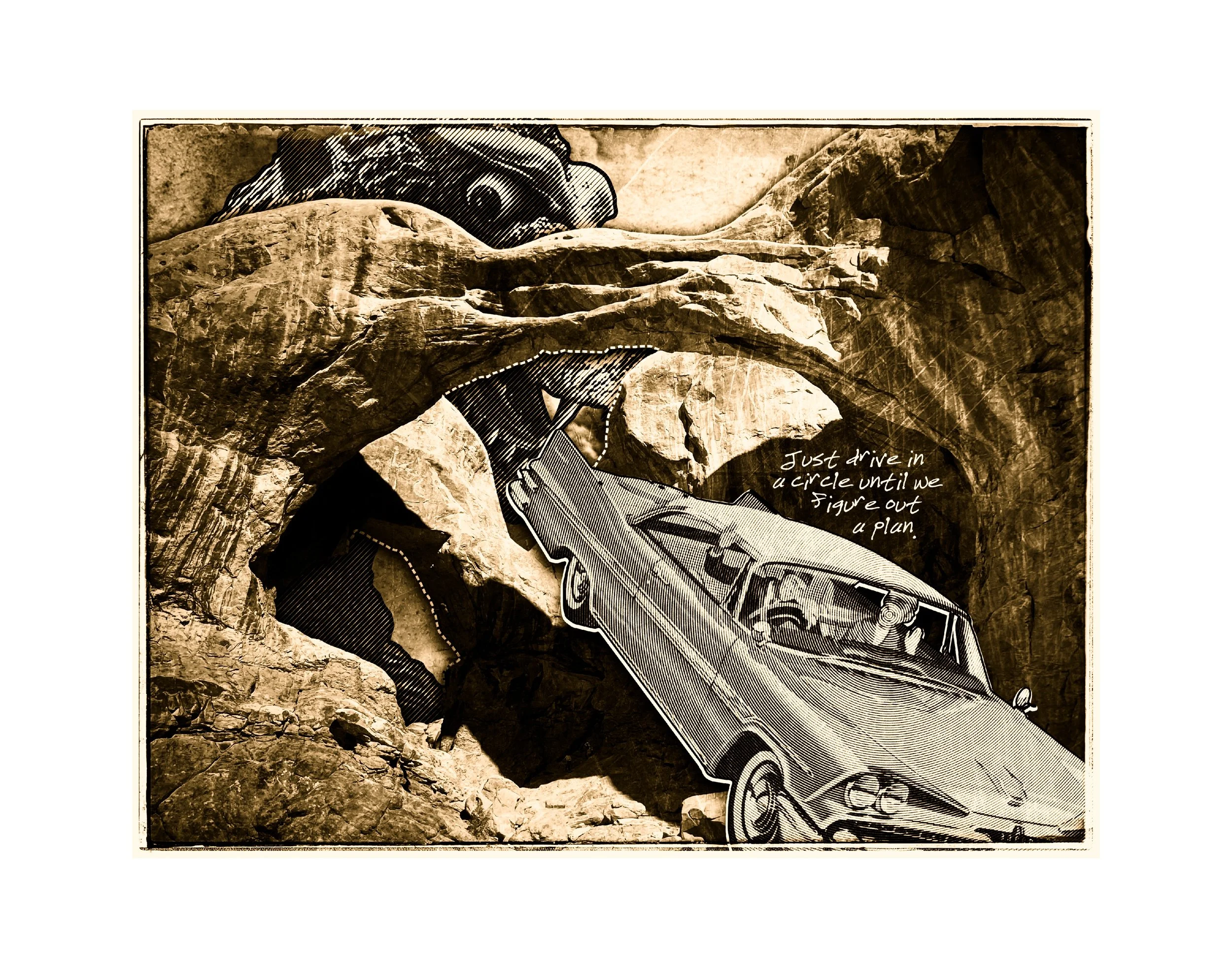250206 At Speed In Moab (Sepia Reproduction)