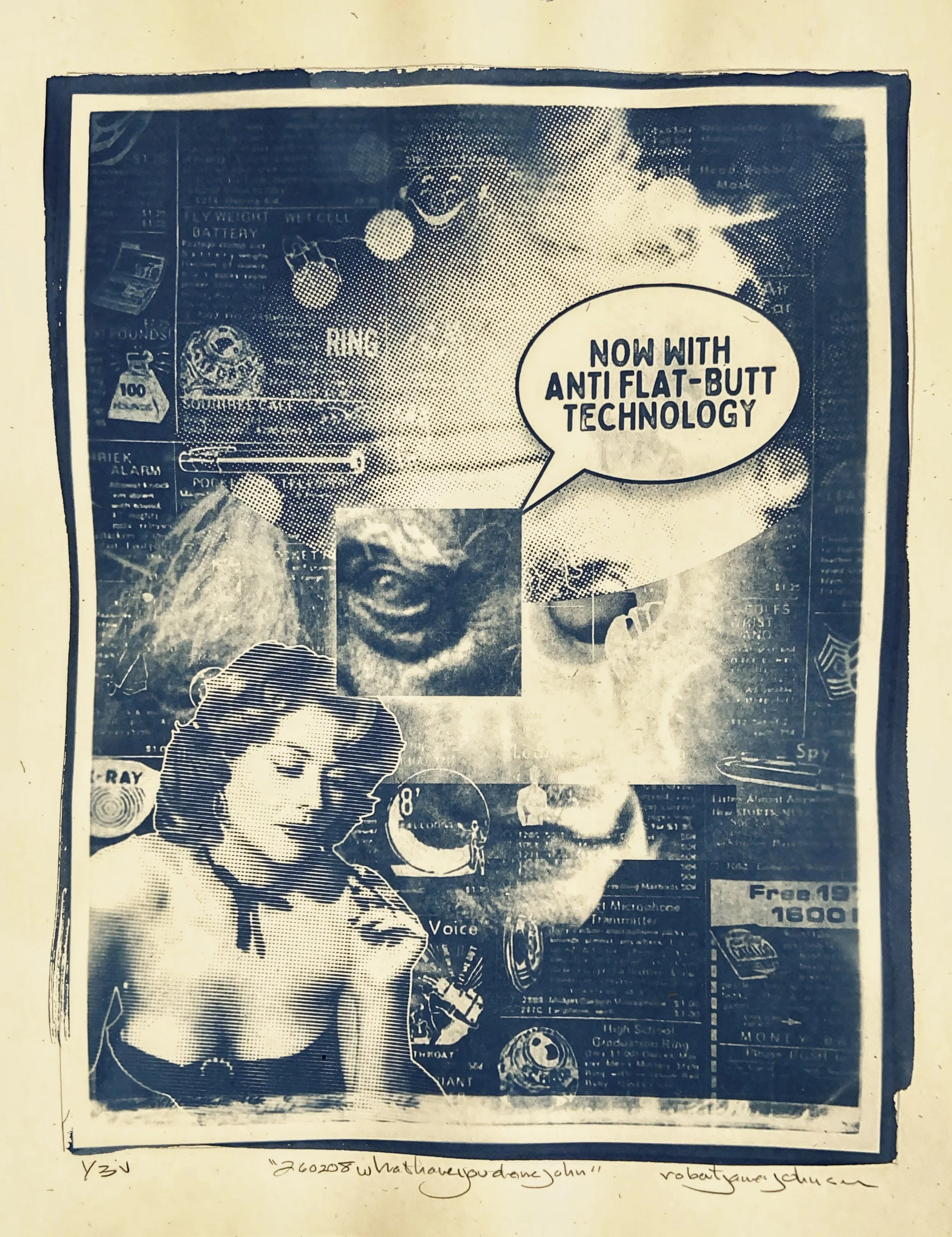 "260208 What Have You Done John"- 8.5X11" Image on 10x13" French Speckletone - 1 of Edition of 4 -  Variable 