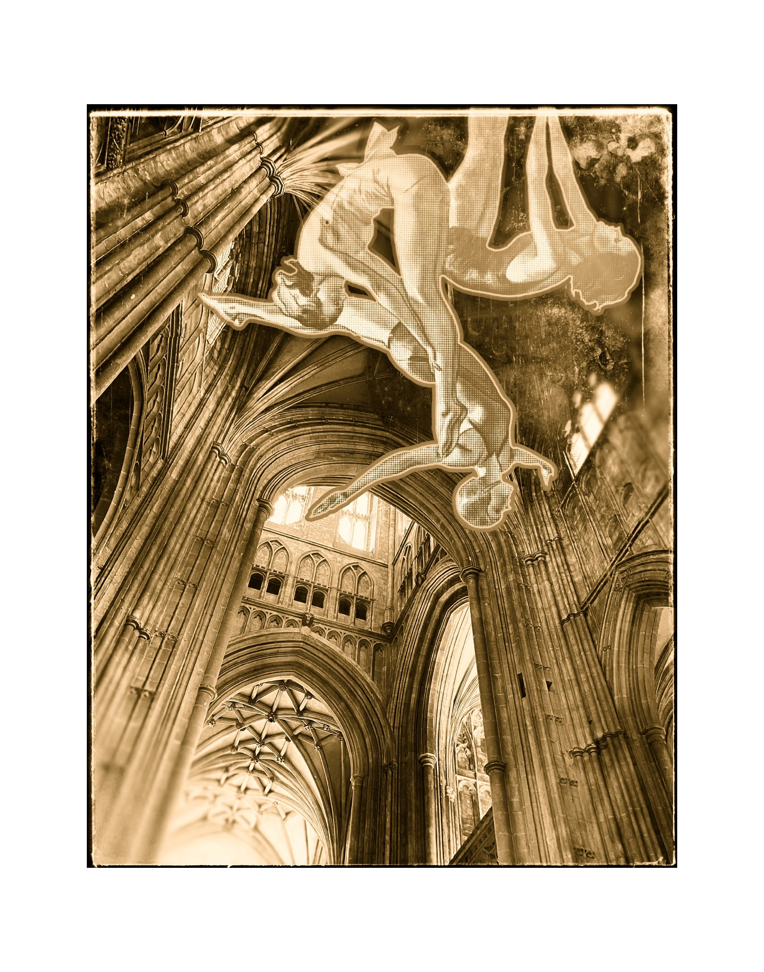 260729 High Diving at Canterbury (Sepia Digital Print)