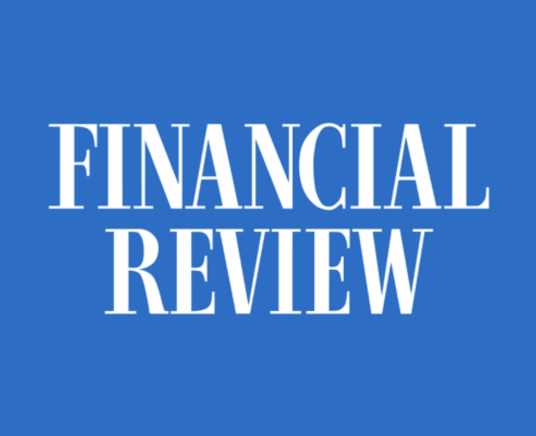 Blue background with white text reading 'Financial Review'