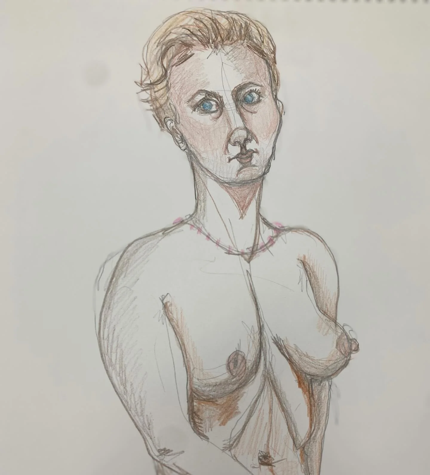 Colored pencils on oil pastel pad. Should have known better. The two don&rsquo;t mix. #colorpencil #oilpastel #chicagoartist