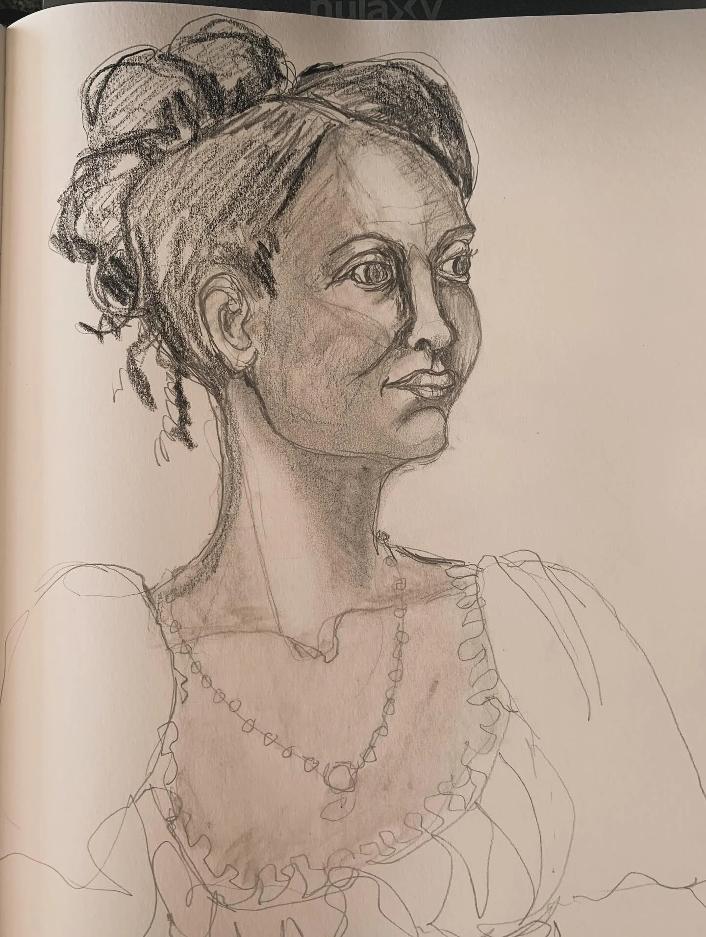 Quick sketch during long pose on Zoom. Thanks to the Palette and Chisell. #quickandeasy #quicksketch #pencil #pencildrawing