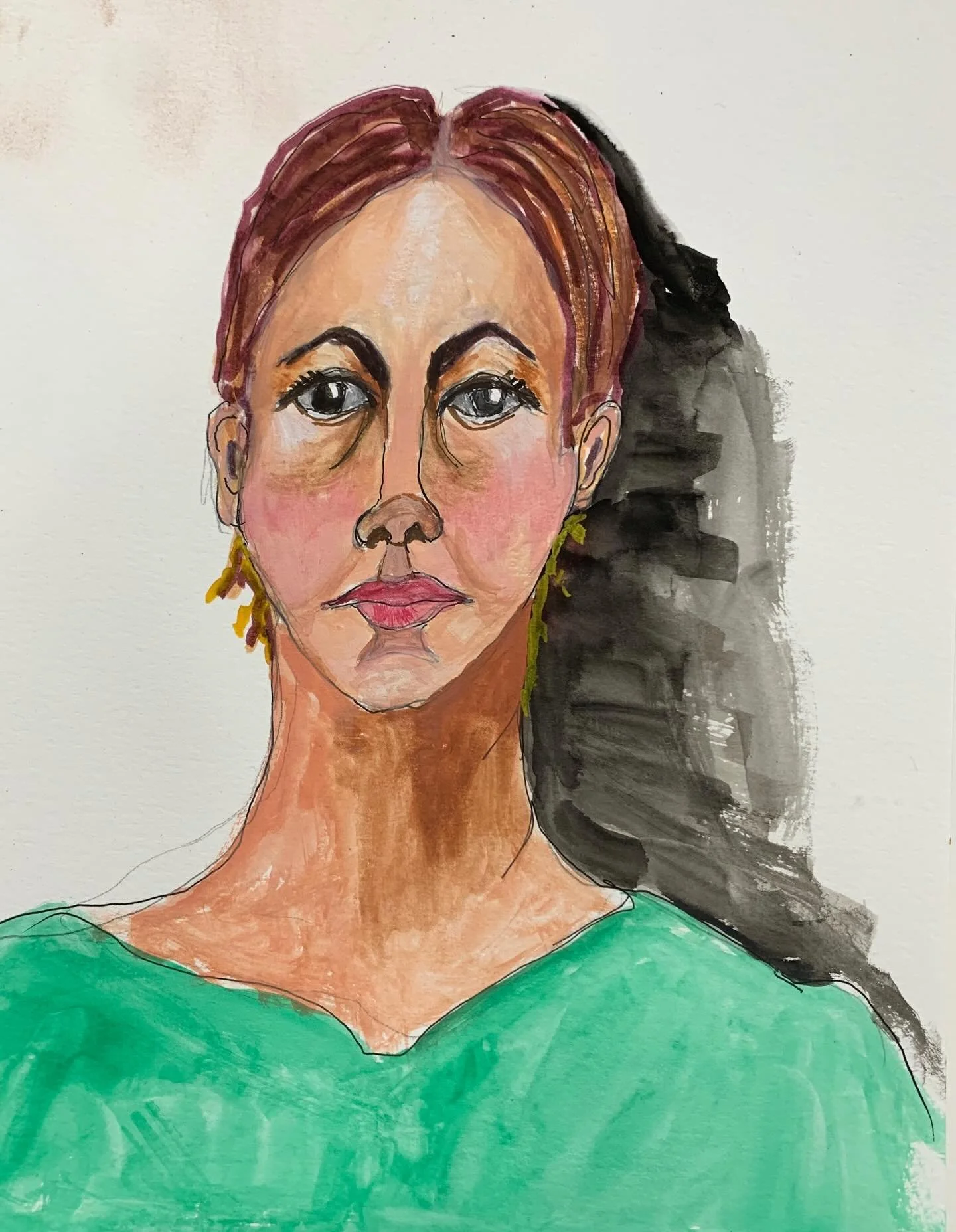 First attempt at a quick gauche with live model. Much to learn. #gauche #quicksketch