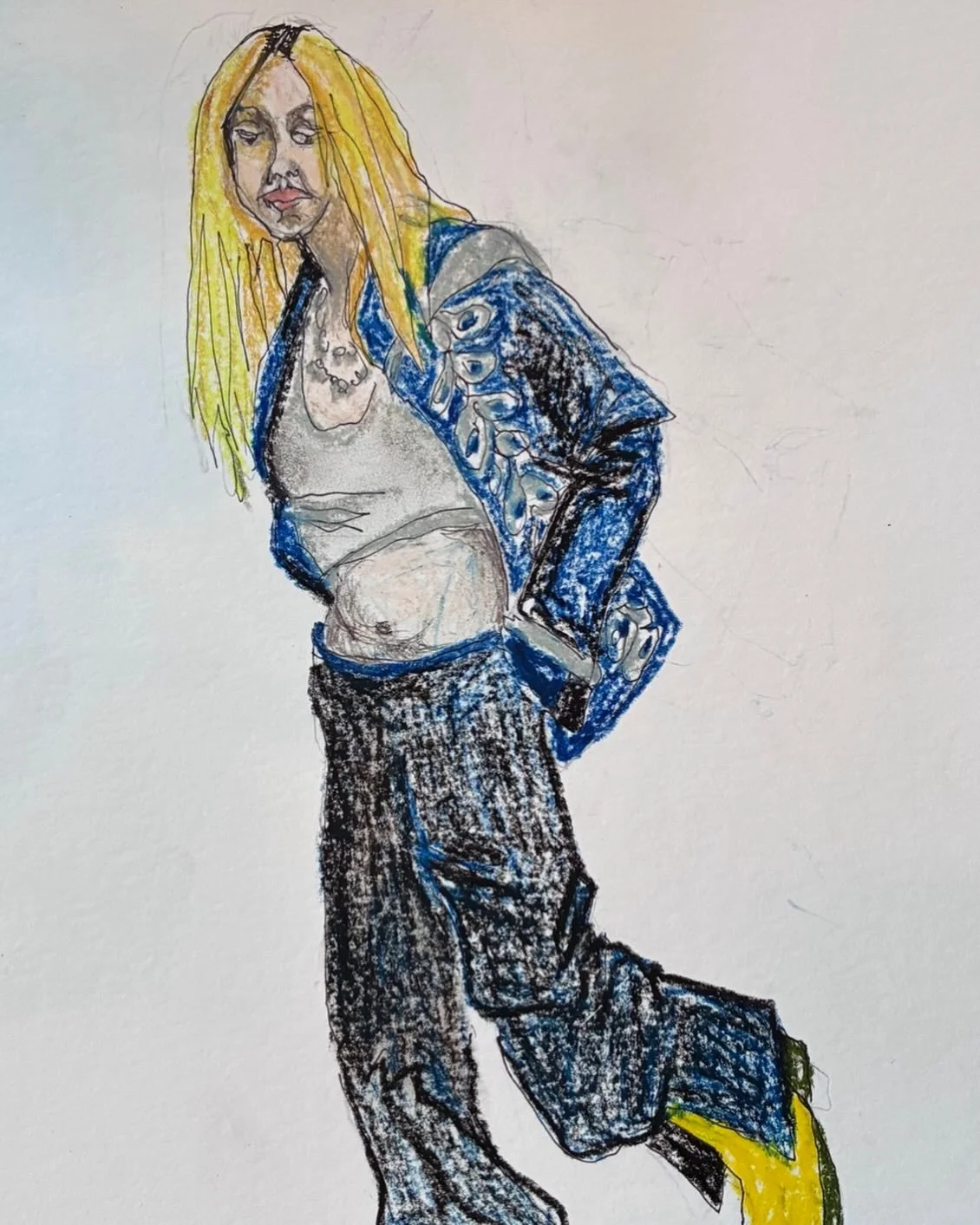 Oil pastel pen pencil on sennelier oil pastel pad