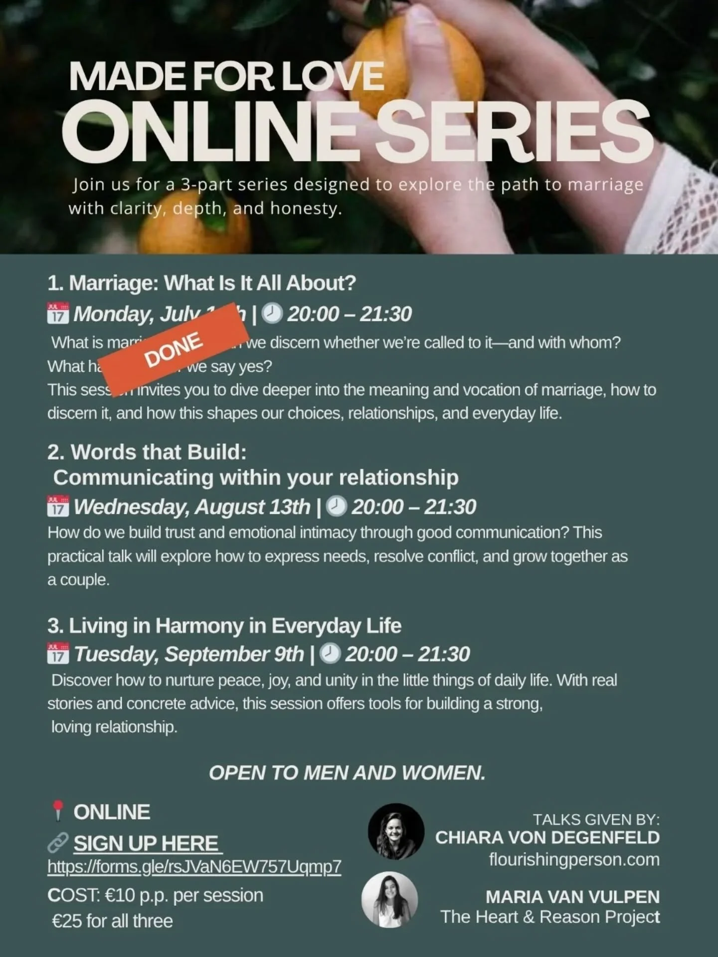 This Wednesday! Our webinar on communication in relationships, men/women differences and the beauty of our complementarity! Join us by signing up through this link: https://forms.gle/saS63phT8F47VuAz7
