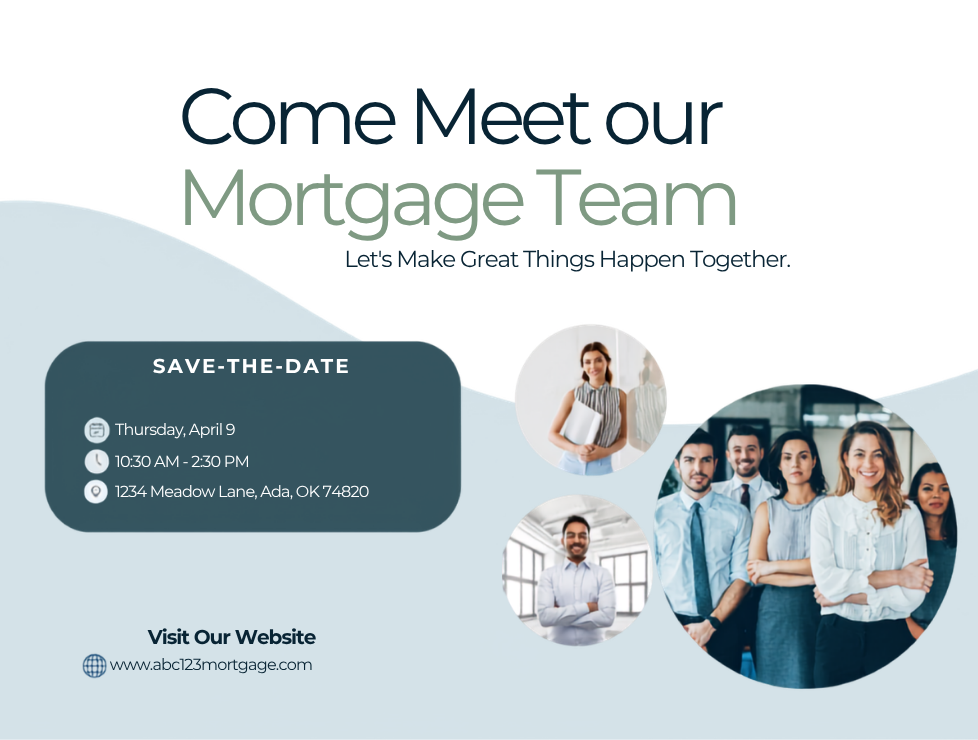 Email marketing graphic announcing a mortgage networking event for Realtors, featuring event details, mortgage team branding, and save-the-date messaging.