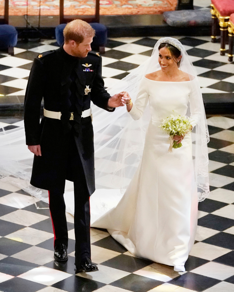 Los detalles detrás del look nupcial de Meghan Markle a ocho años de su boda con el príncipe Harry