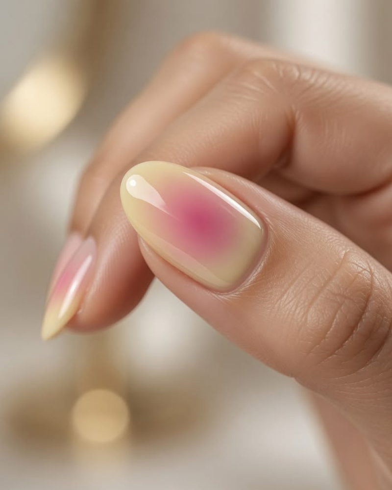 El efecto aura vuelve a tus uñas: El degradado que transformará tu manicure en magia