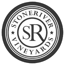 Logo of Stonriver Vineyards with the initials SR in the center surrounded by the vineyard's name