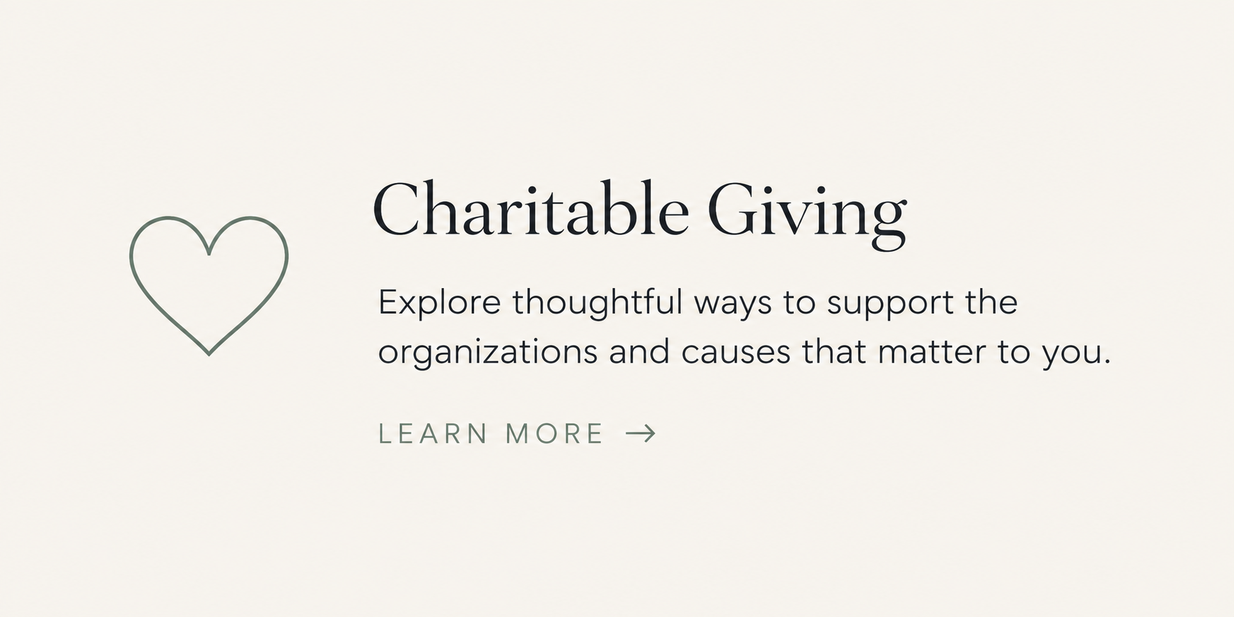 Charitable Giving. about supporting organizations that matter