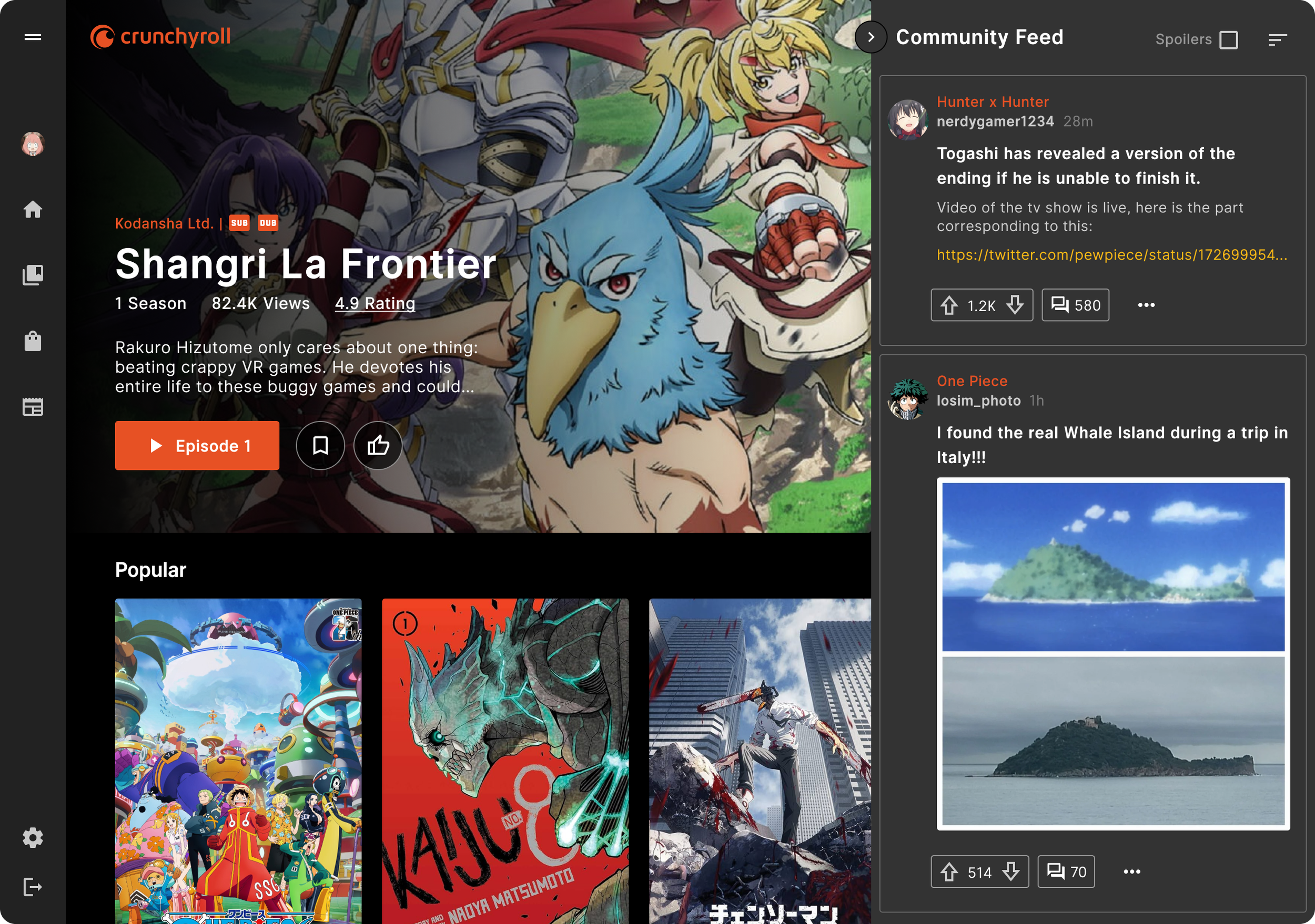 Crunchyroll browse shows