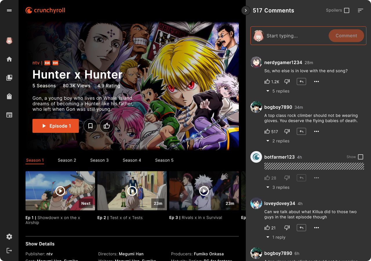 Crunchyroll video view