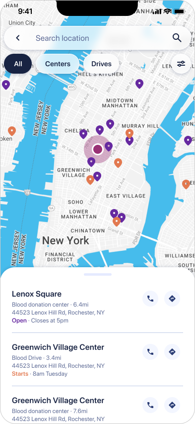 Vitalant app find location