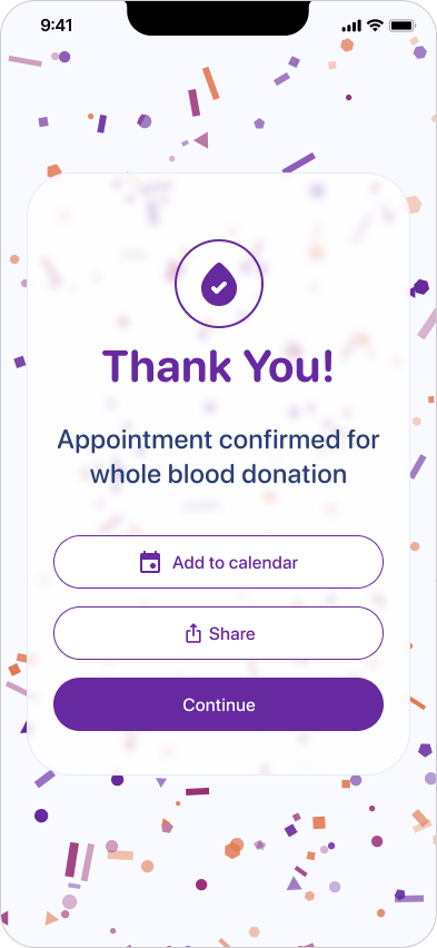 Vitalant app appointment confirmed