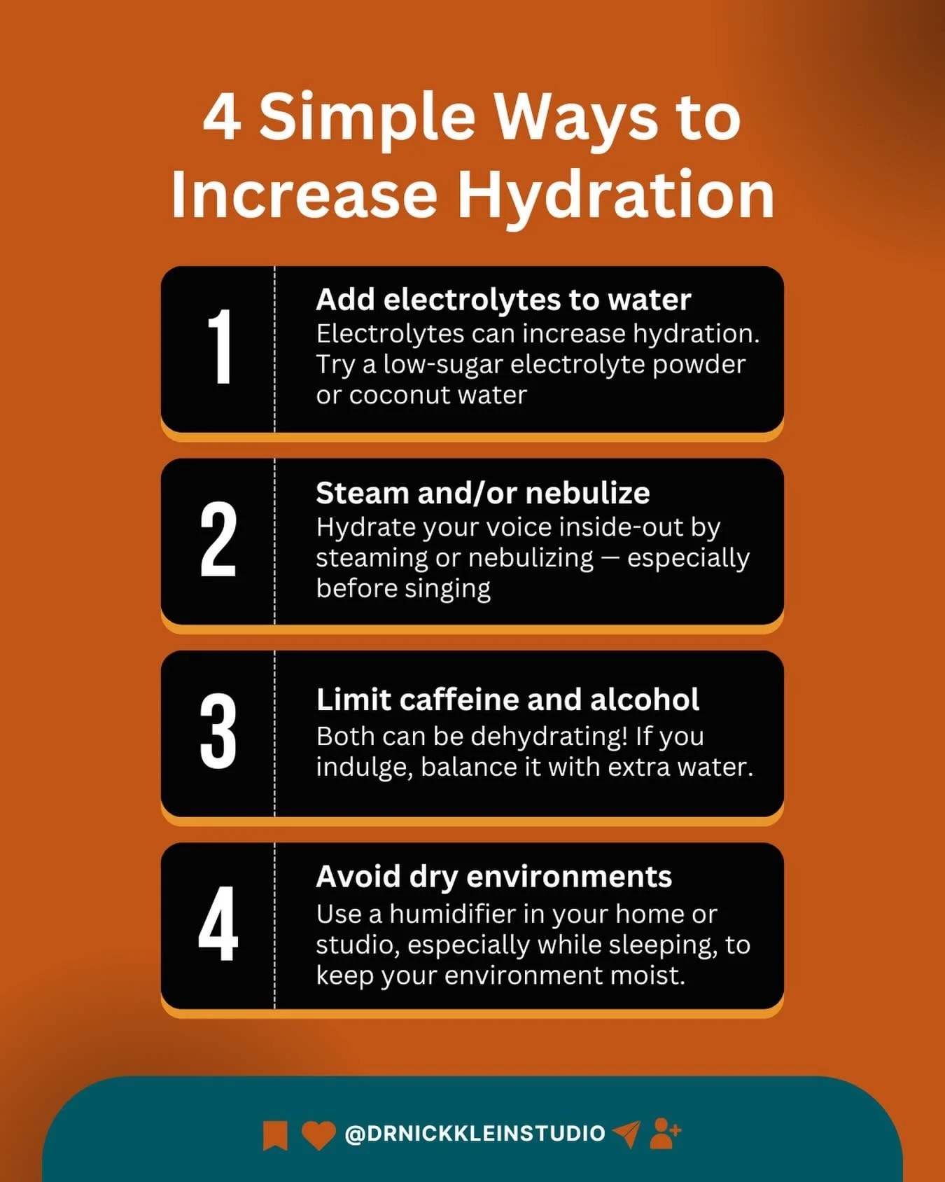 Your voice doesn&rsquo;t run on coffee. It runs on moisture. 💧🎤

If your sound is feeling stiff, scratchy, or unpredictable, dehydration might be the real culprit. And no, one giant chug of water won&rsquo;t fix it.

Here are 4 hydration hacks ever